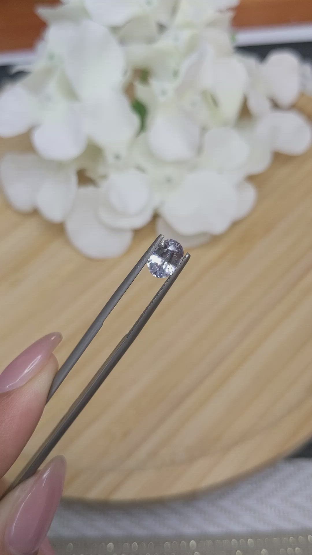 1.54 Ct. Greyish Blue Sapphire from Ceylon (Sri Lanka) Size Video