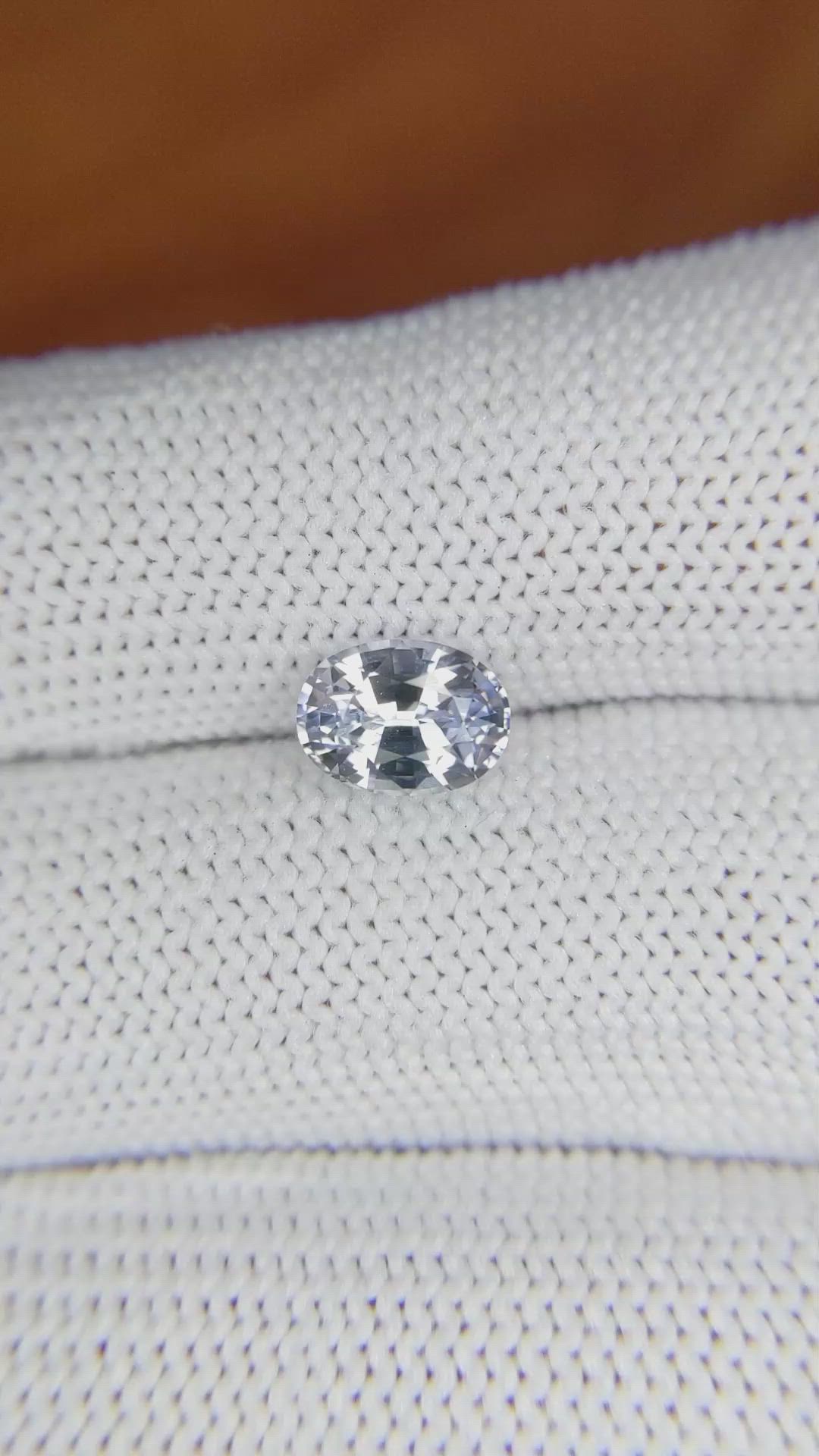 1.54 Ct. Greyish Blue Sapphire from Ceylon (Sri Lanka) Size Video