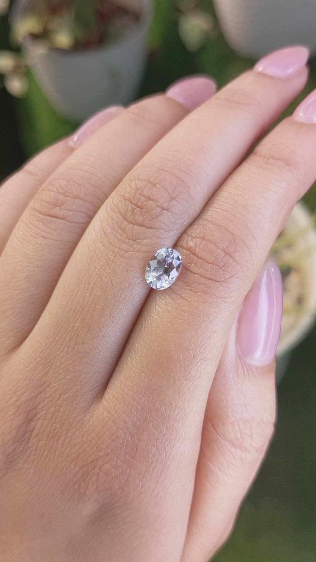 1.54 Ct. Greyish Blue Sapphire from Ceylon (Sri Lanka) Size Video