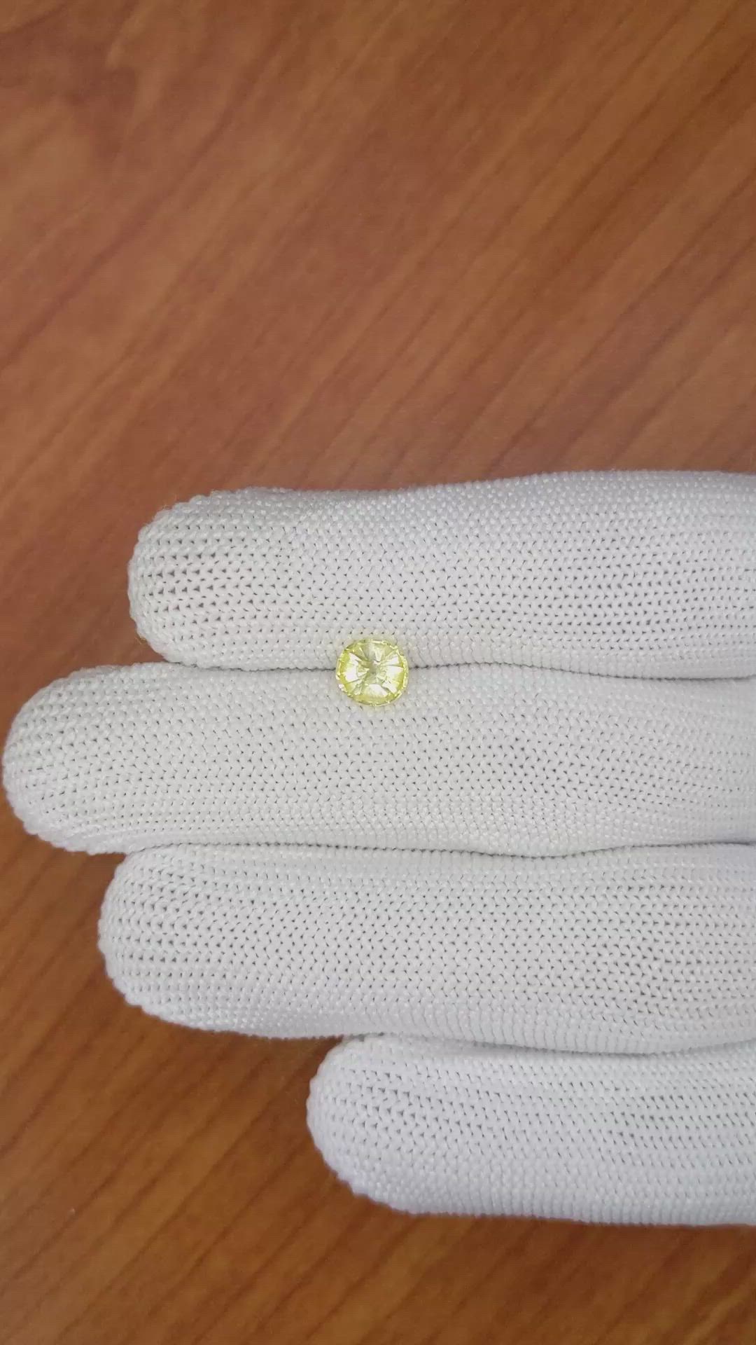1.01 Ct. Yellow Sapphire from Ceylon (Sri Lanka) Size Video