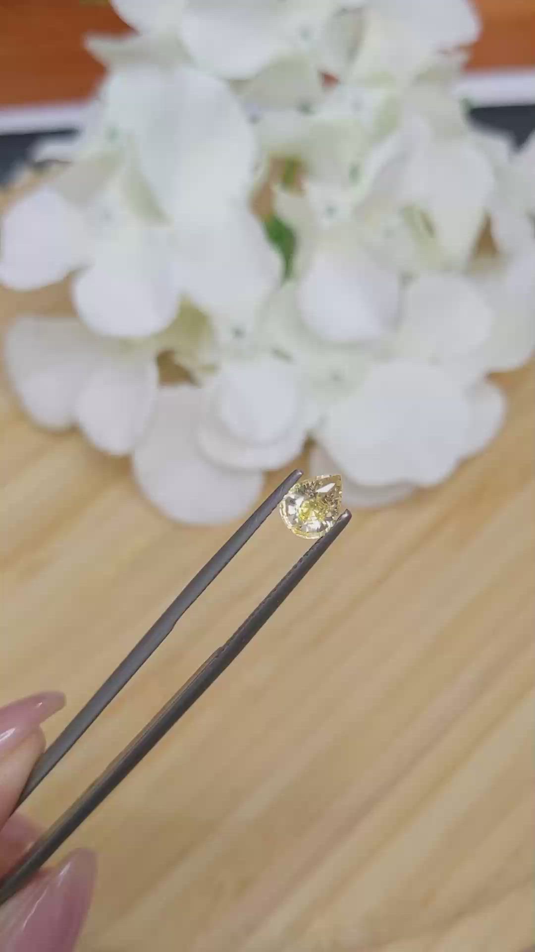 0.98 Ct. Yellow Sapphire from Ceylon (Sri Lanka) Size Video