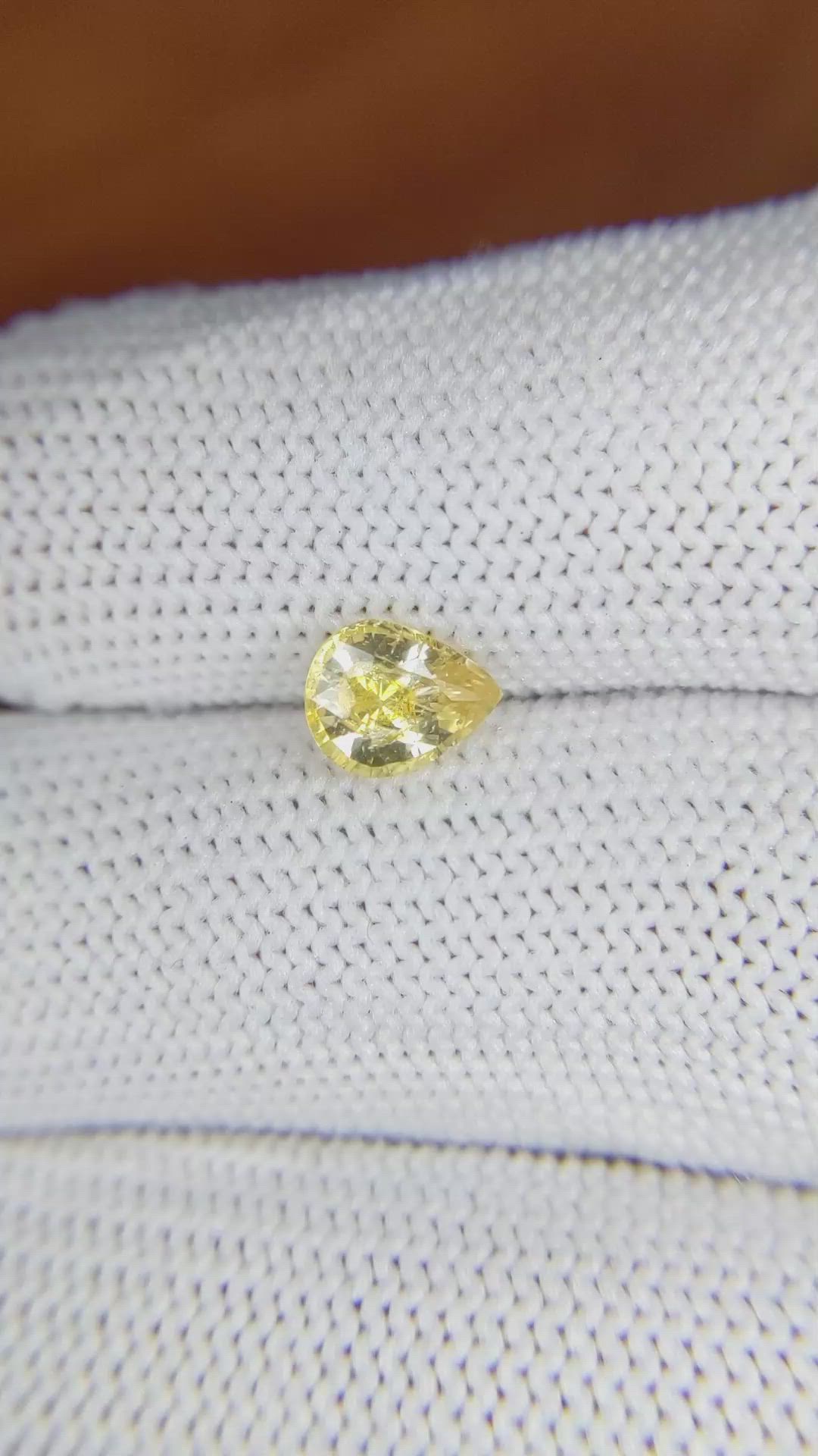 0.98 Ct. Yellow Sapphire from Ceylon (Sri Lanka) Size Video
