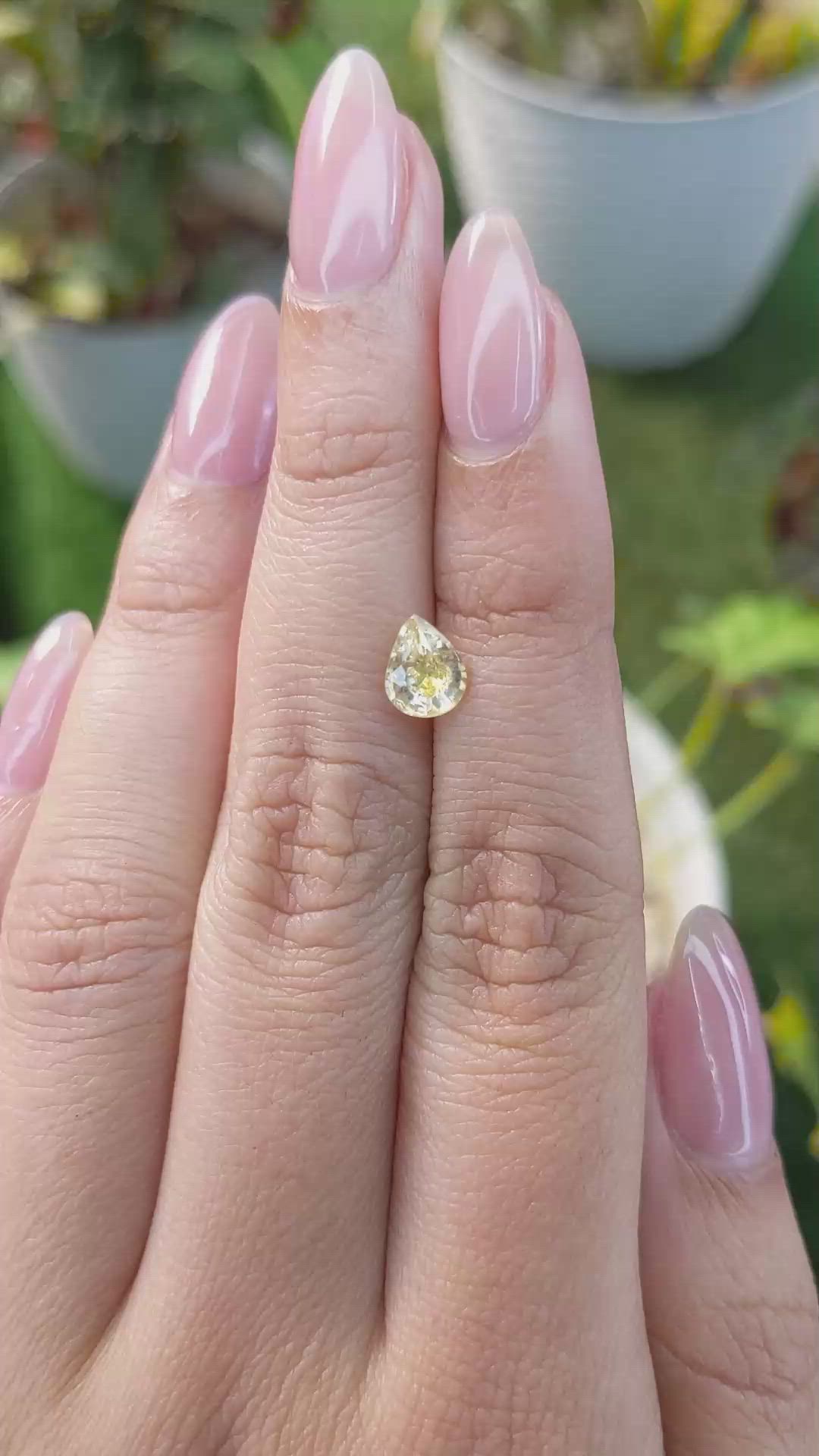 0.98 Ct. Yellow Sapphire from Ceylon (Sri Lanka) Size Video