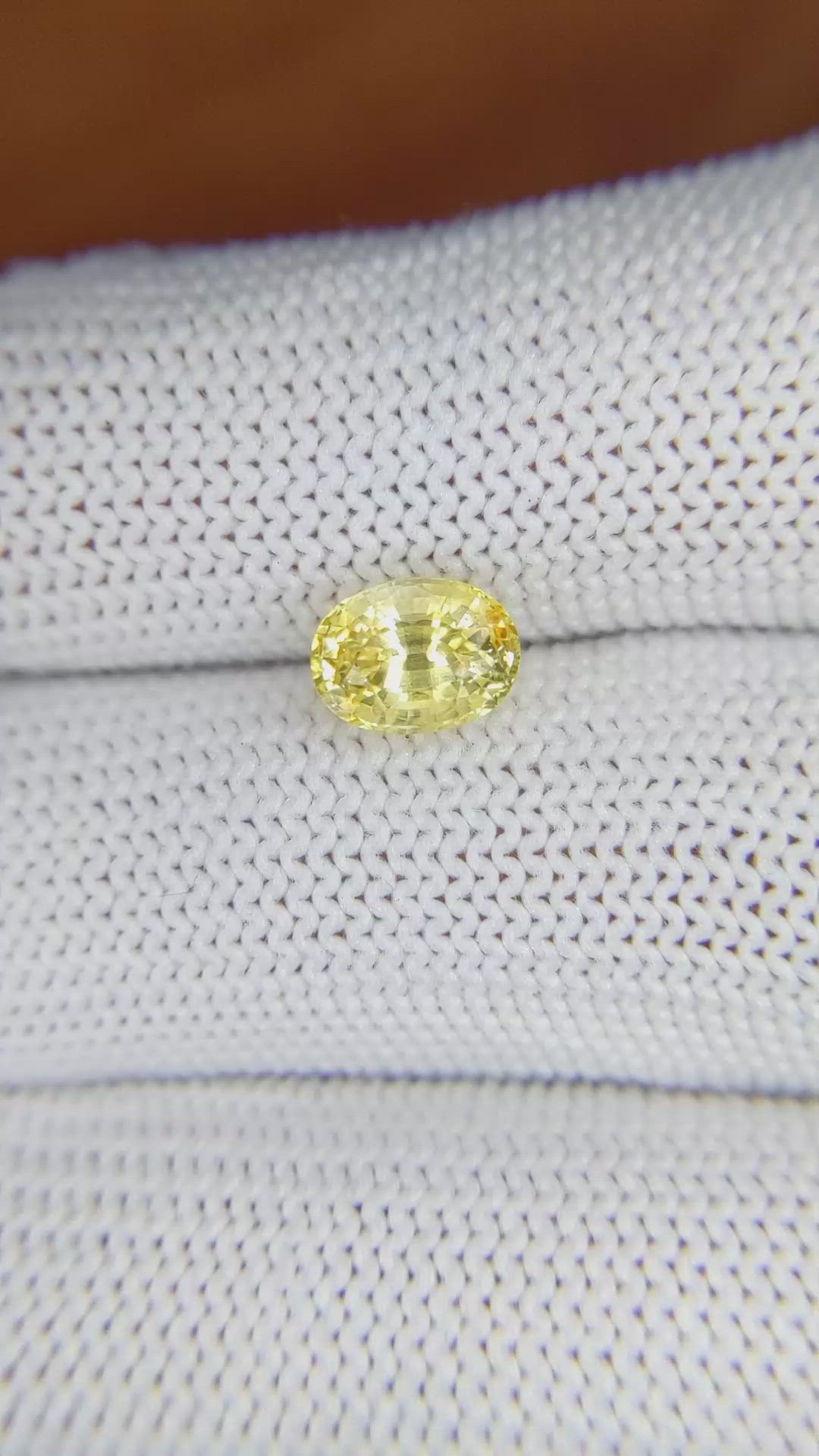 1.86 Ct. Yellow Sapphire from Ceylon (Sri Lanka) Size Video