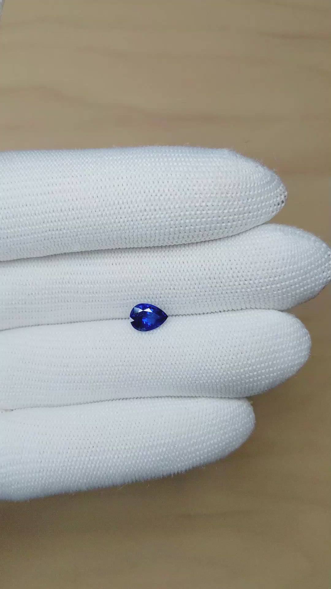 1.30 Ct. Blue Sapphire from Ceylon (Sri Lanka) Size Video