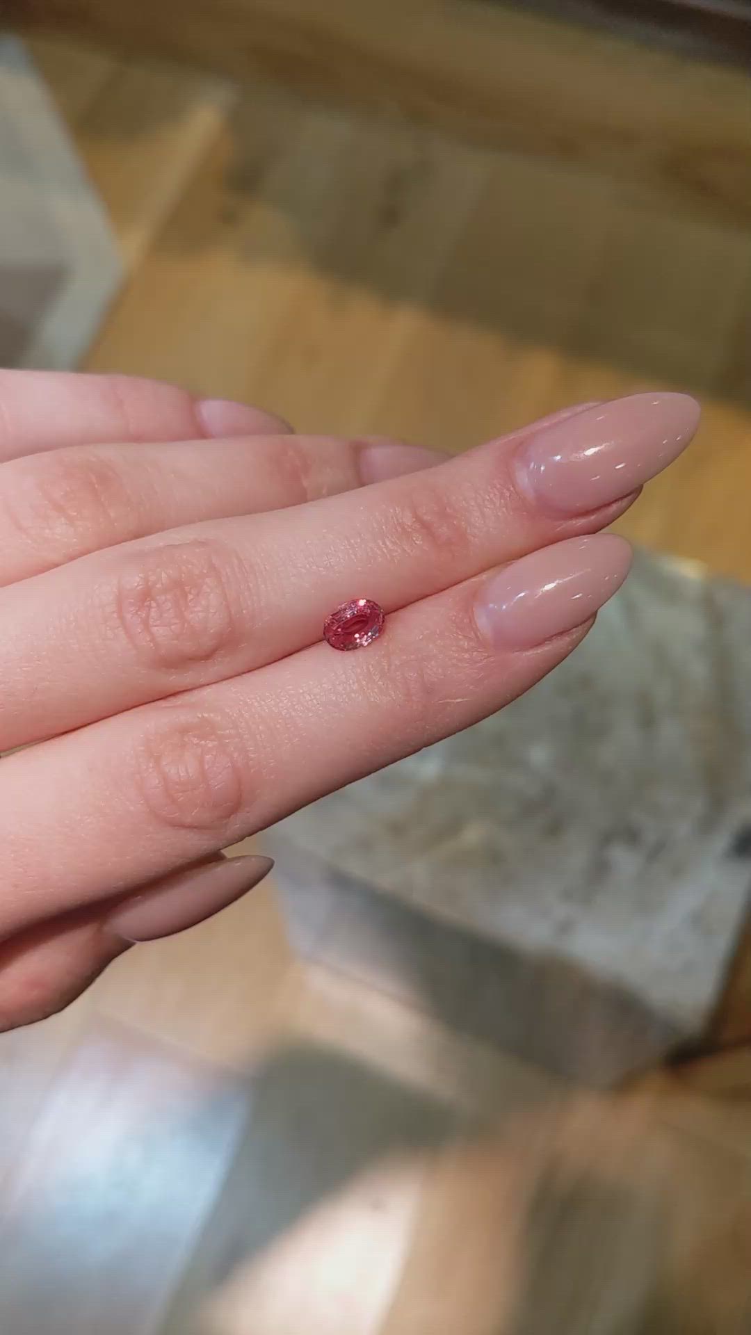 1.01 Ct. Padparadscha Sapphire from Madagascar Size Video