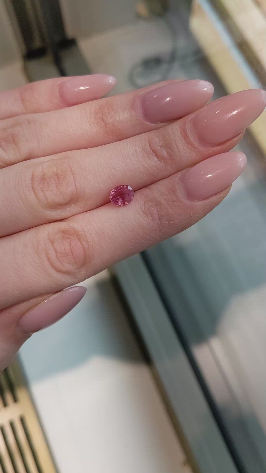 1.26 Ct. Padparadscha Sapphire from Ceylon (Sri Lanka) Size Video
