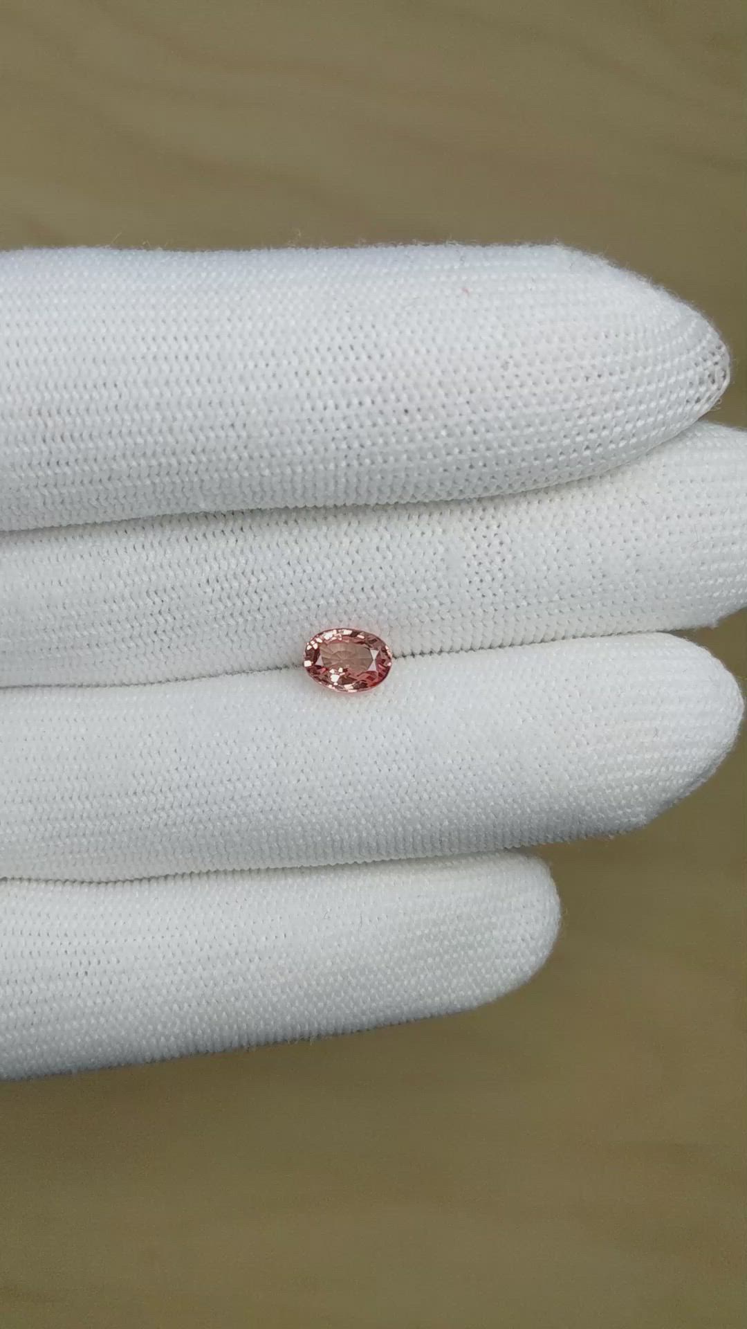 1.44 Ct. Padparadscha Sapphire from Ceylon (Sri Lanka) Size Video