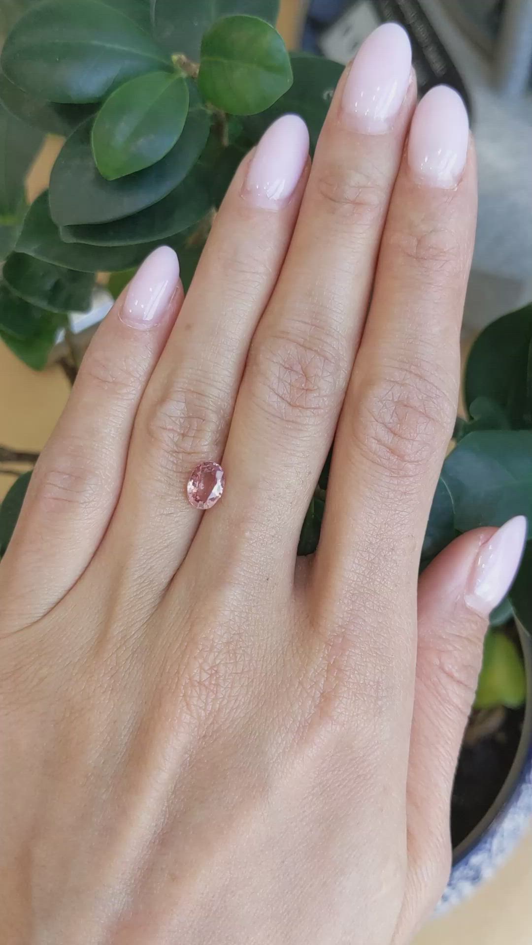 1.44 Ct. Padparadscha Sapphire from Ceylon (Sri Lanka) Size Video
