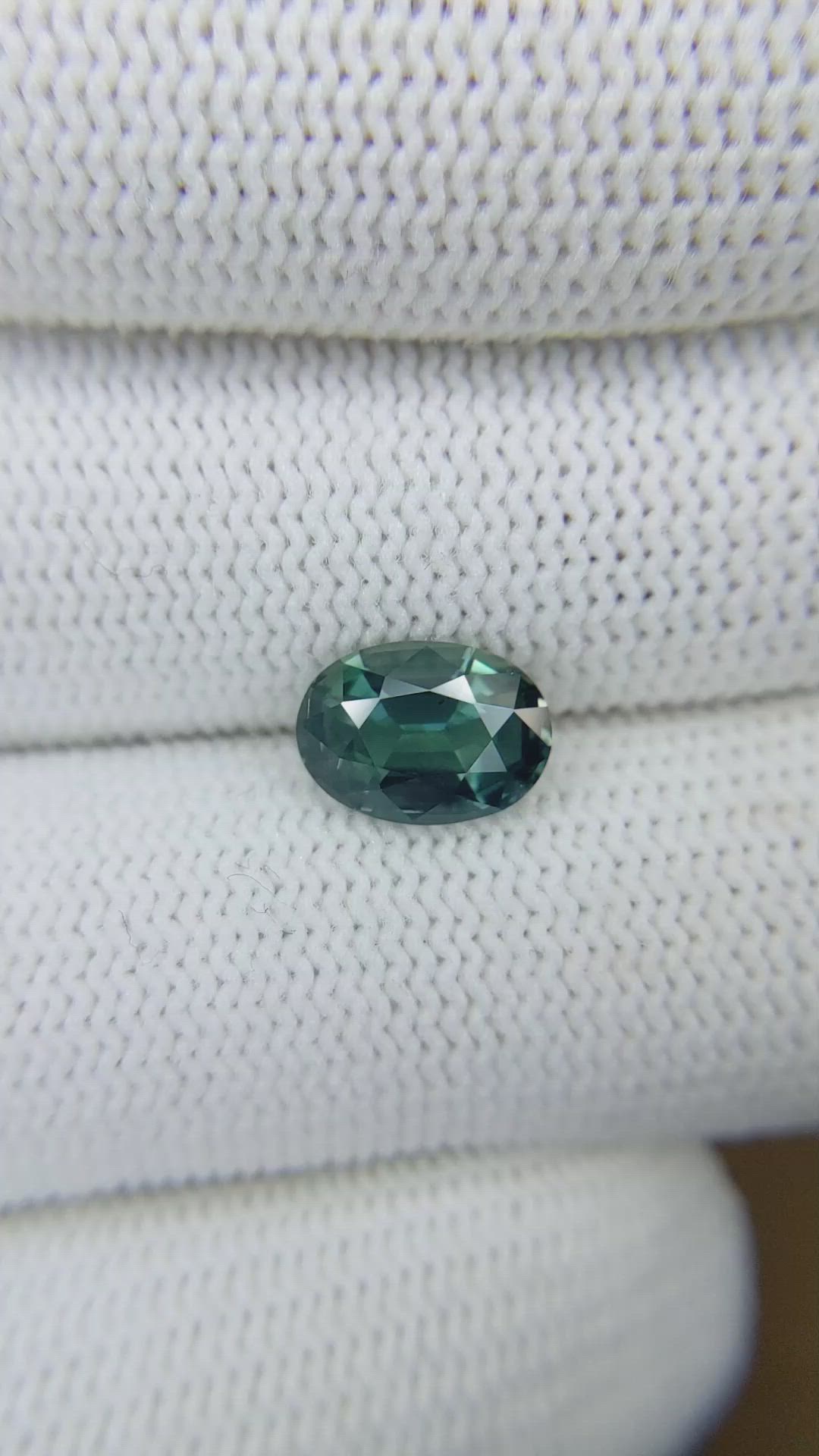 2.42 Ct. Bluish Green Sapphire from Ceylon (Sri Lanka) Size Video