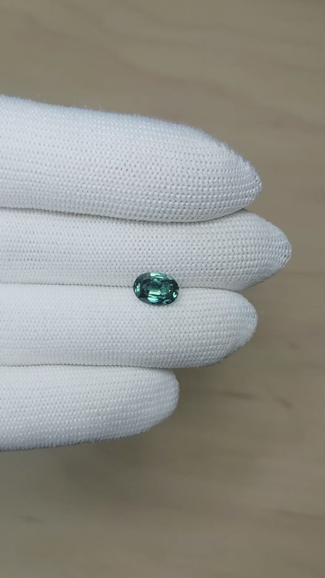 2.42 Ct. Bluish Green Sapphire from Ceylon (Sri Lanka) Size Video