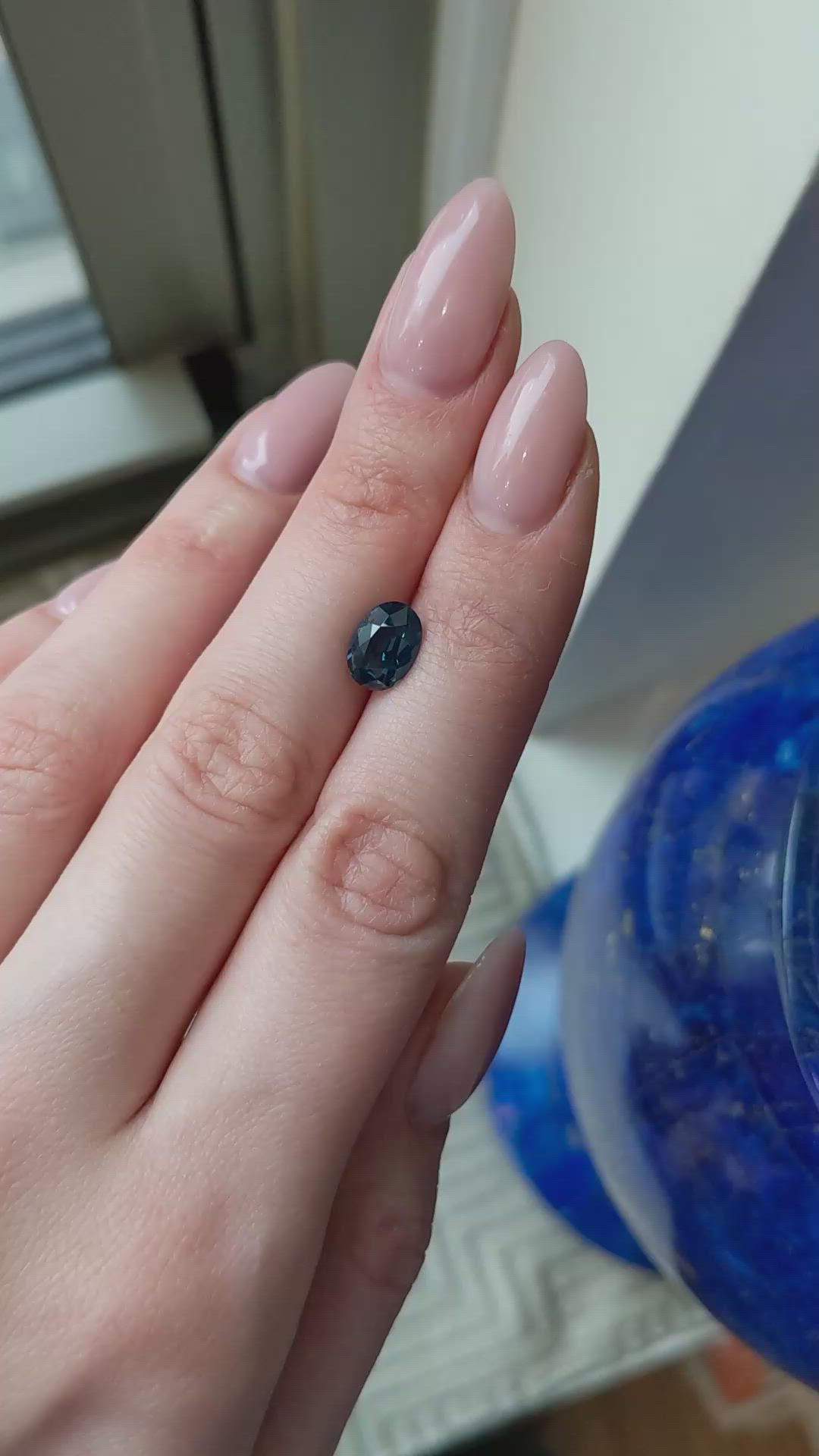 2.42 Ct. Bluish Green Sapphire from Ceylon (Sri Lanka) Size Video