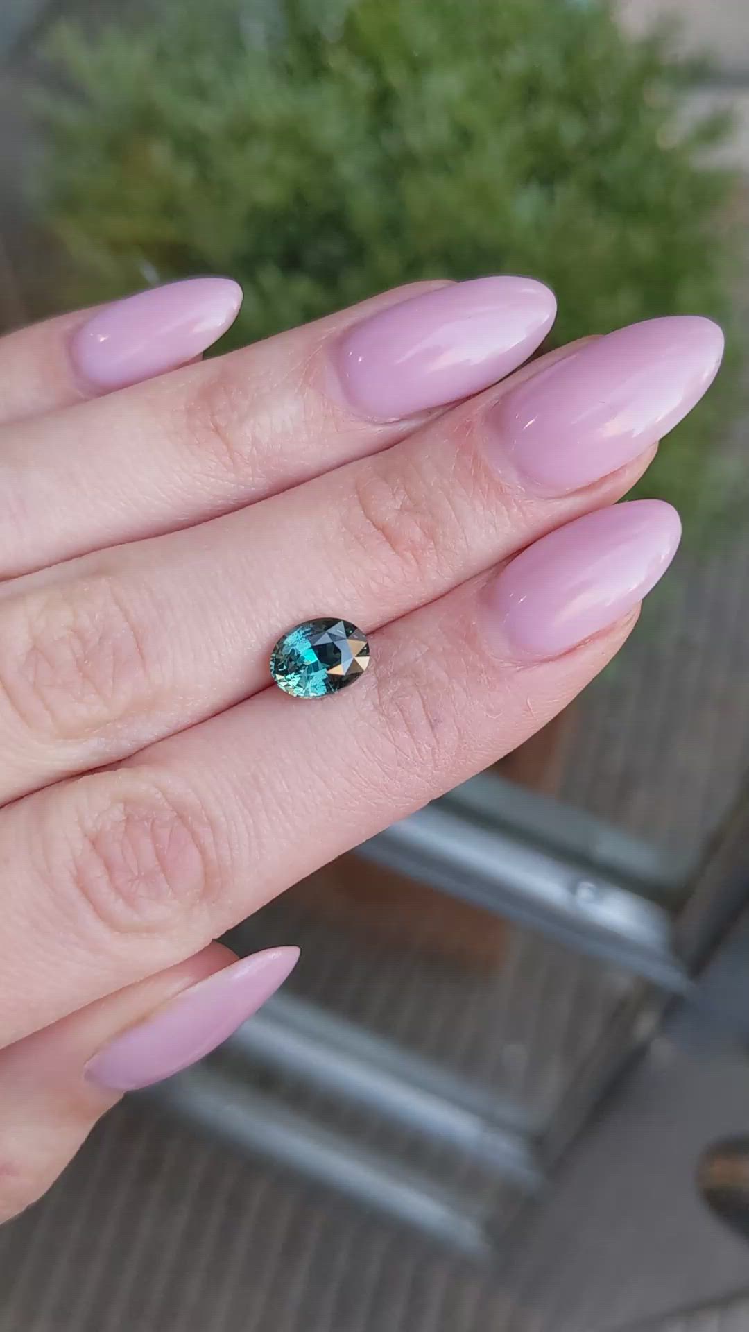 2.22 Ct. Bluish Green Sapphire from Ceylon (Sri Lanka) Size Video