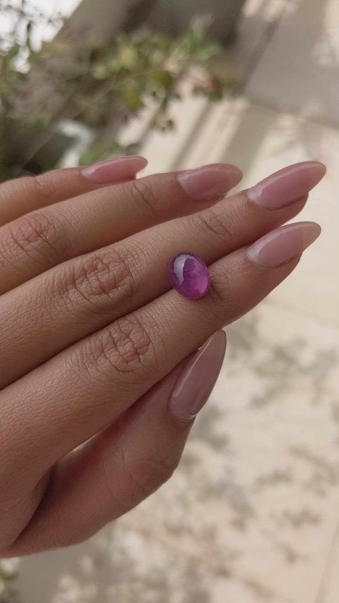 6.54 Ct. Pinkish Purple Star Sapphire from Ceylon (Sri Lanka) Size Video