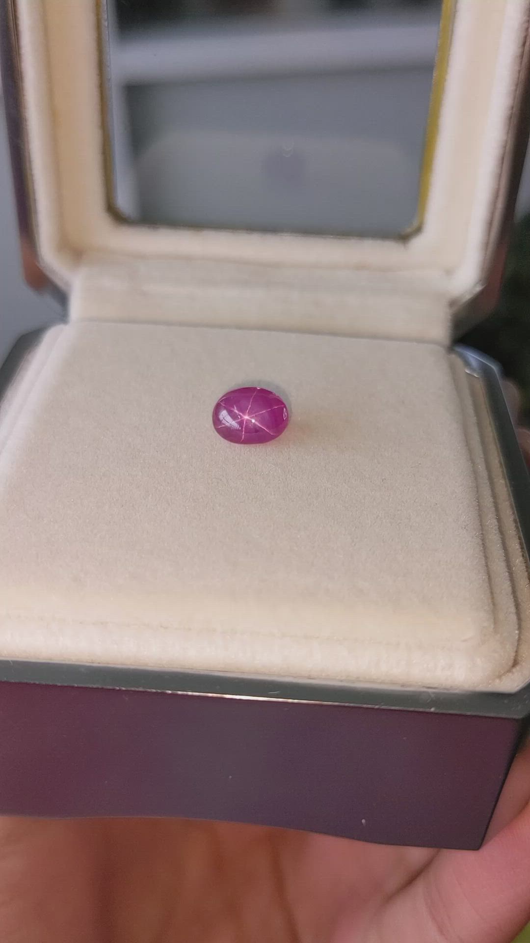 2.36 Ct. Pinkish Purple Star Sapphire from Ceylon (Sri Lanka) Size Video