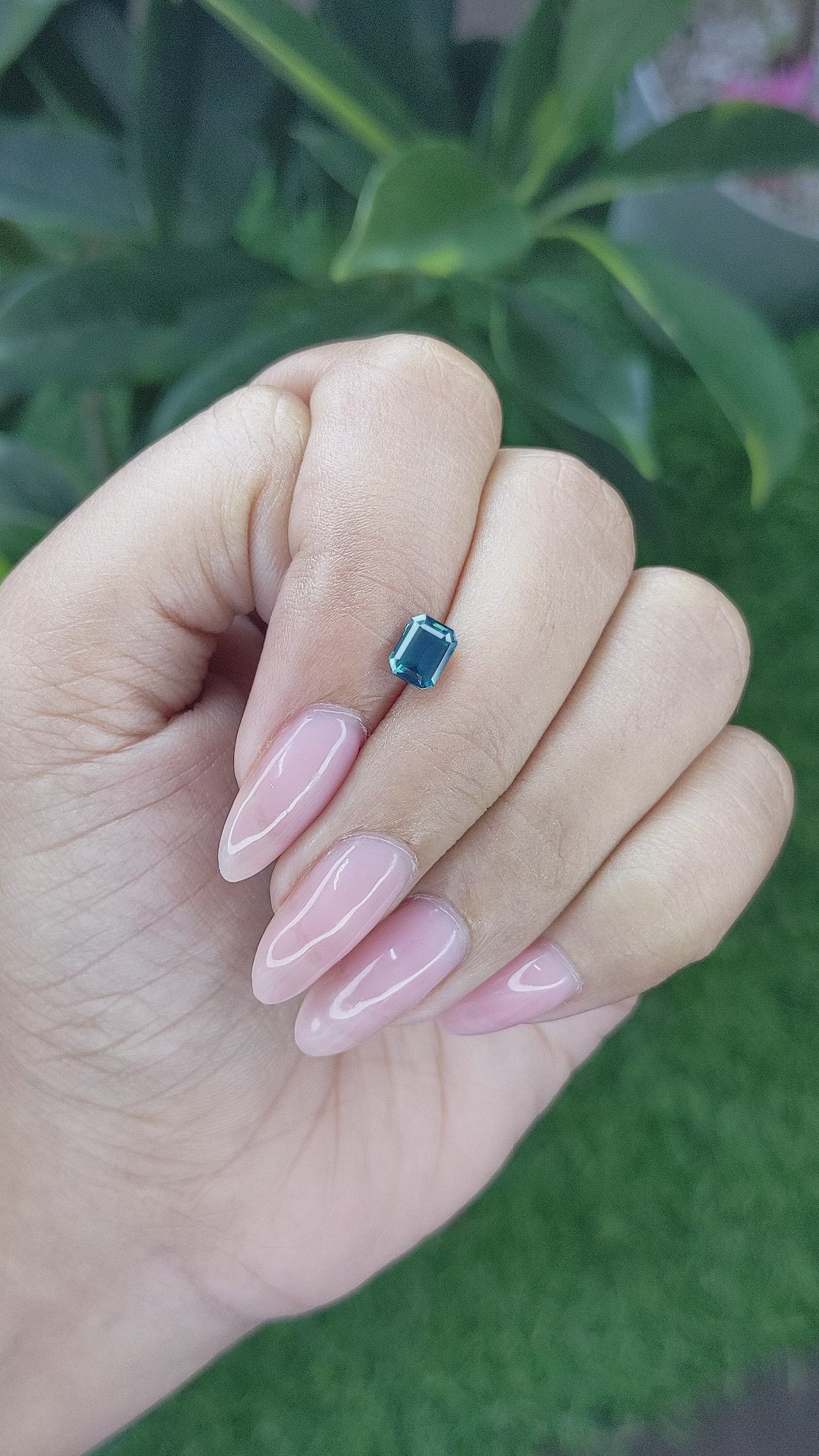 1.04 Ct. Greenish Blue Sapphire from Madagascar Size Video