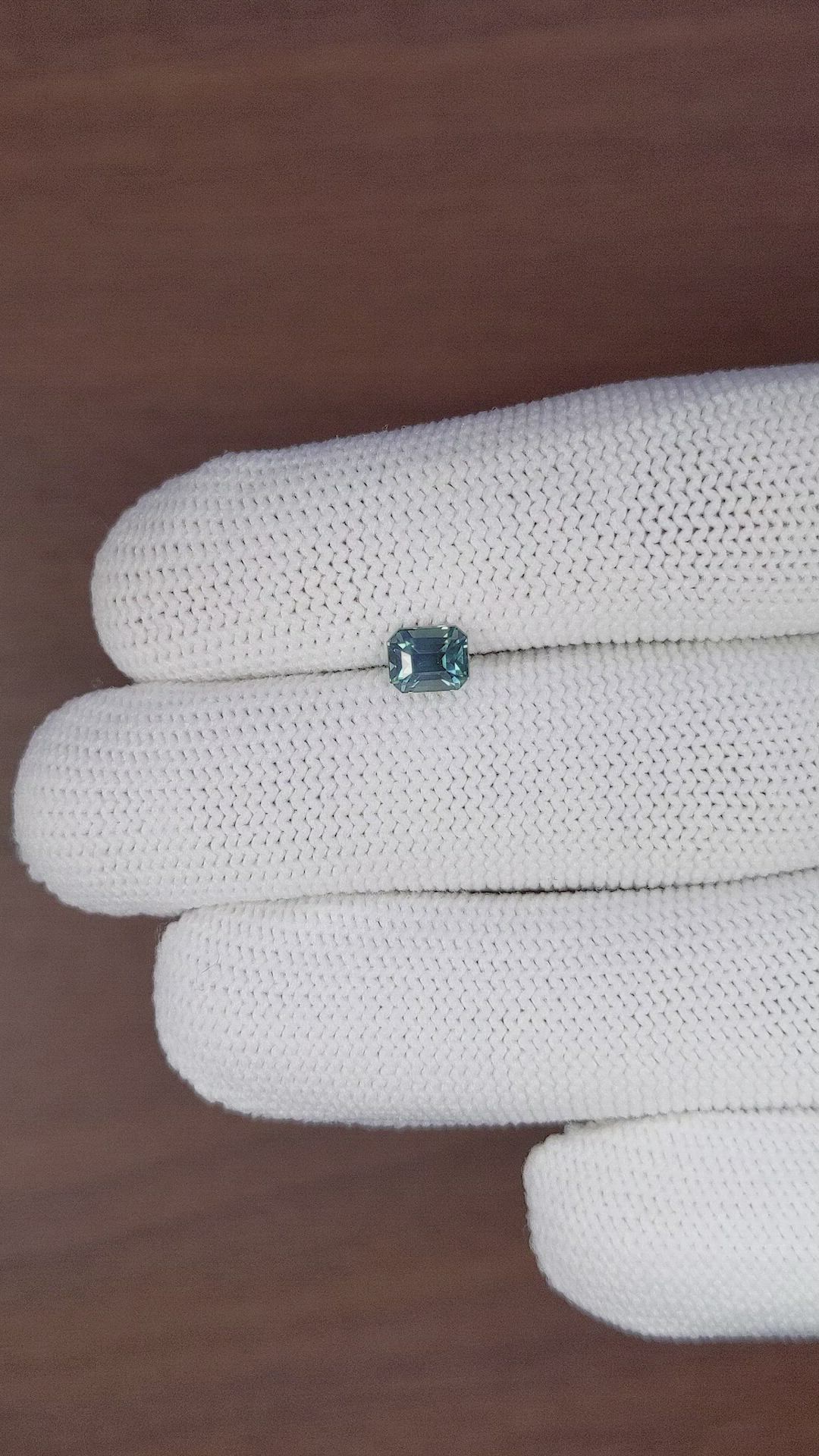 1.01 Ct. Bluish Green Sapphire from Madagascar Size Video