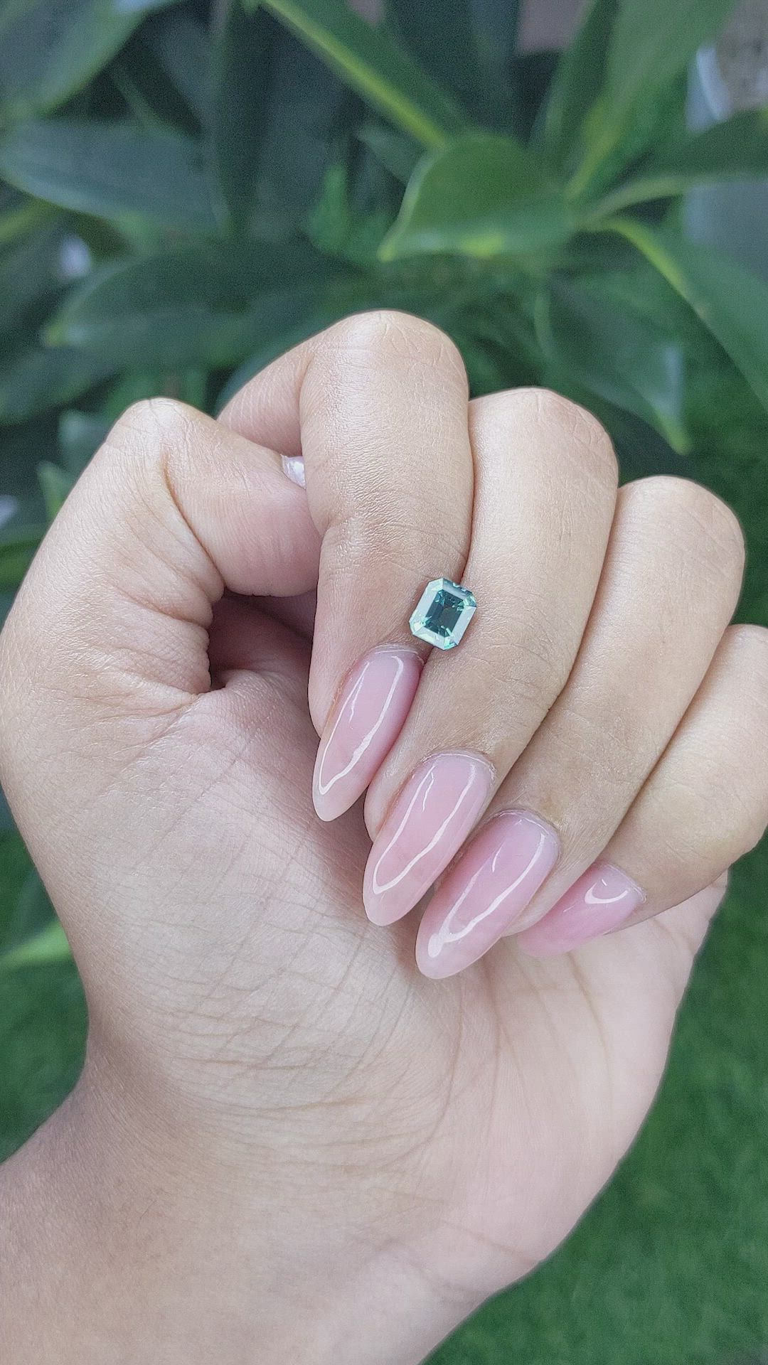 1.10 Ct. Bluish Green Sapphire from Africa Size Video