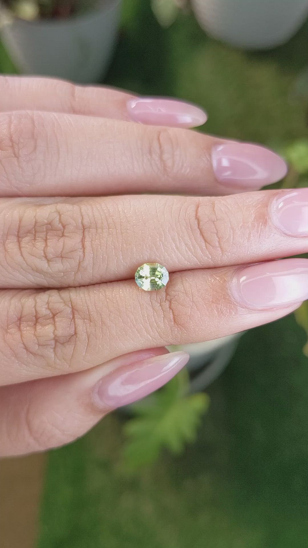 0.77 Ct. Greenish Yellow Sapphire from Madagascar Size Video