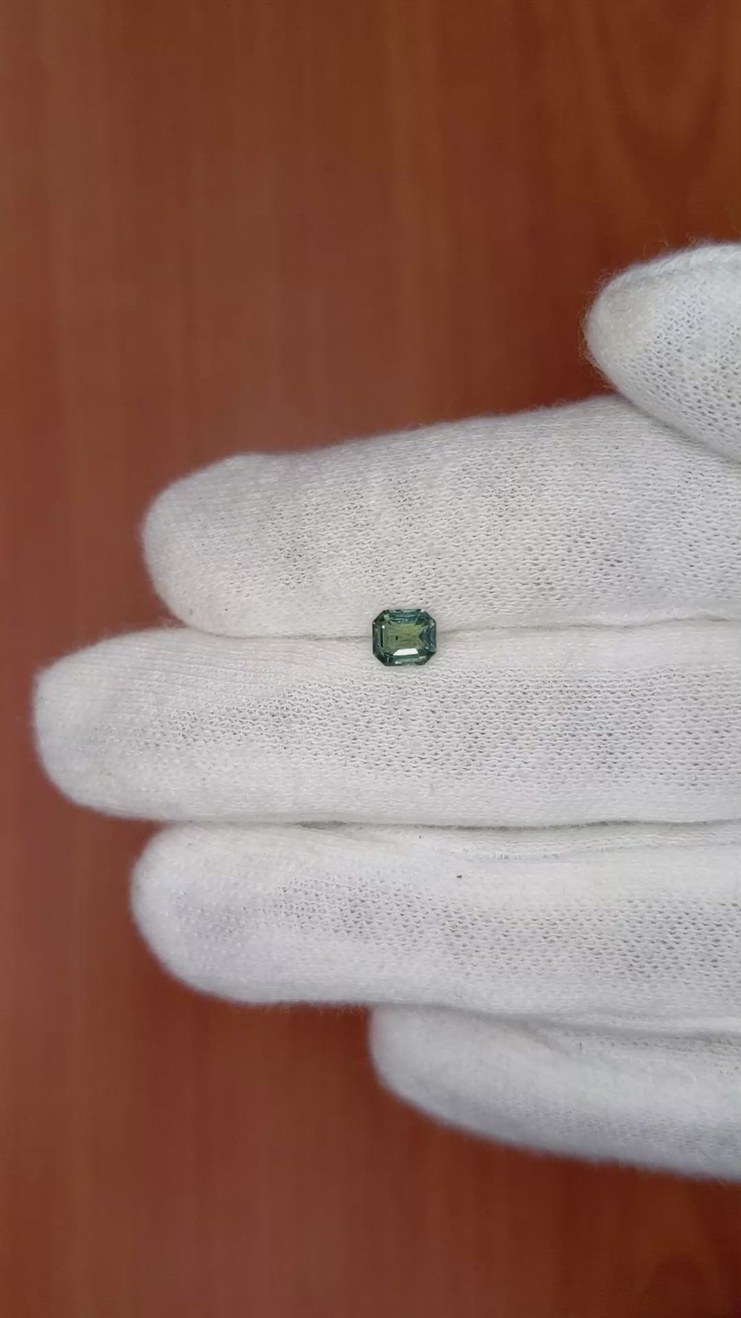 0.69 Ct. Greenish Blue Sapphire from Ceylon (Sri Lanka) Size Video