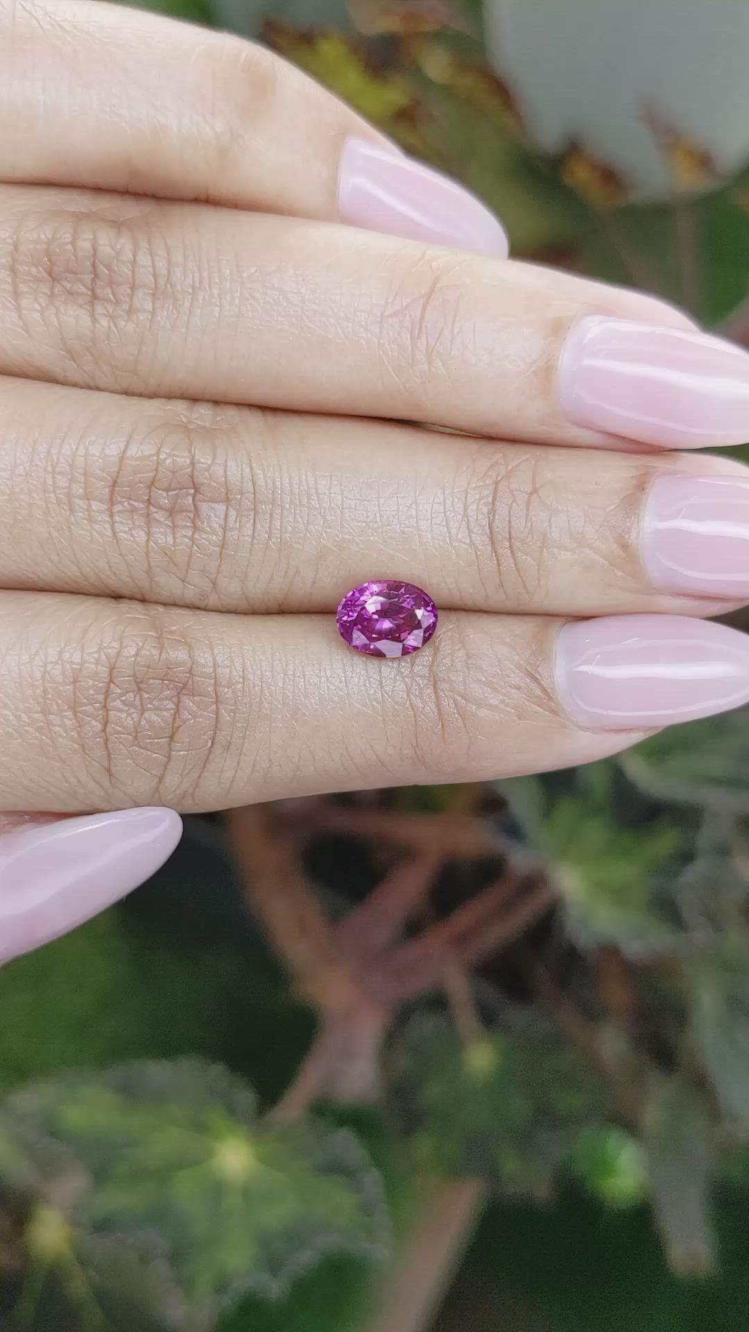 1.49 Ct. Purplish Pink Sapphire from Ceylon (Sri Lanka) Size Video