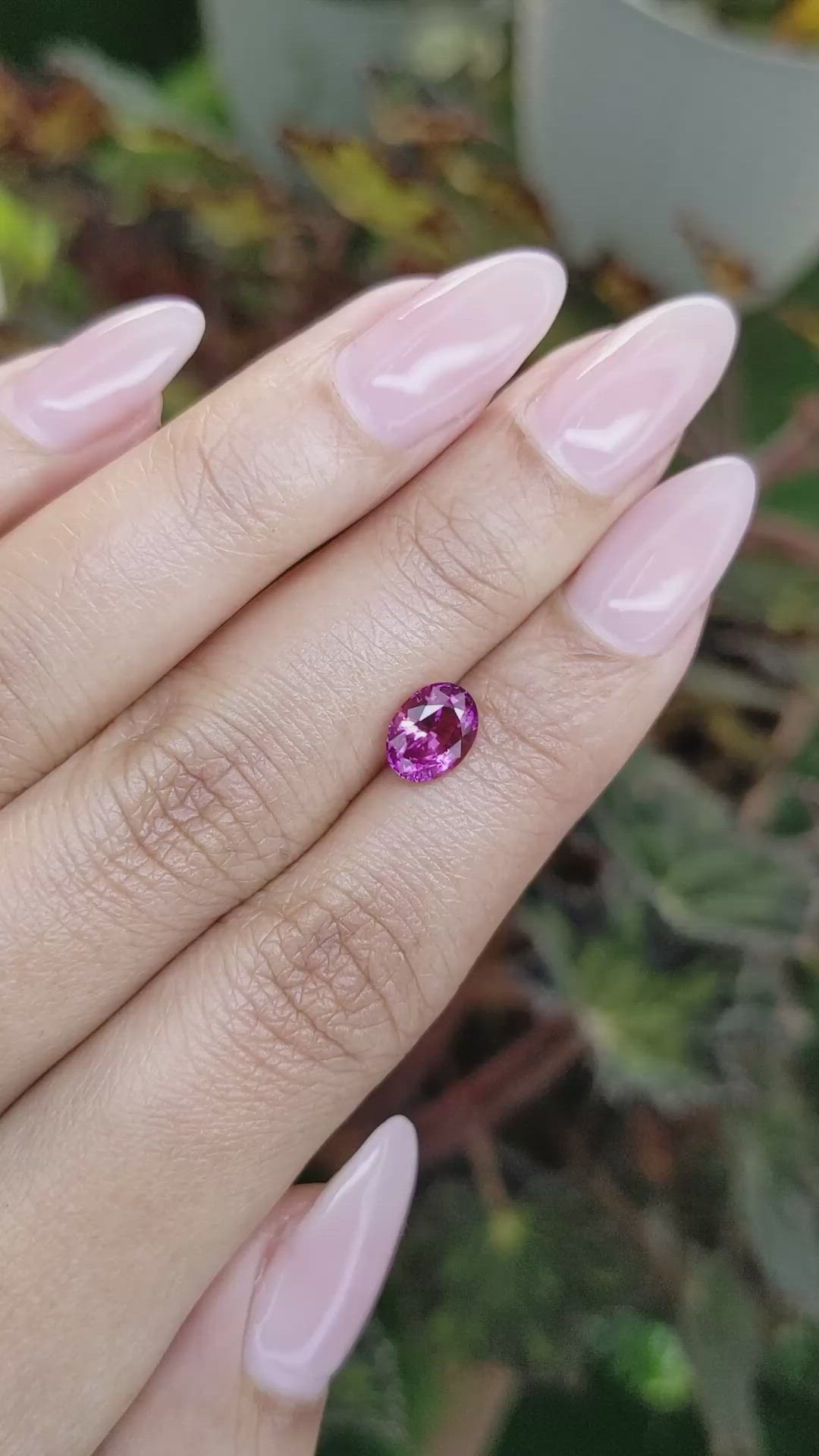 1.49 Ct. Purplish Pink Sapphire from Ceylon (Sri Lanka) Size Video