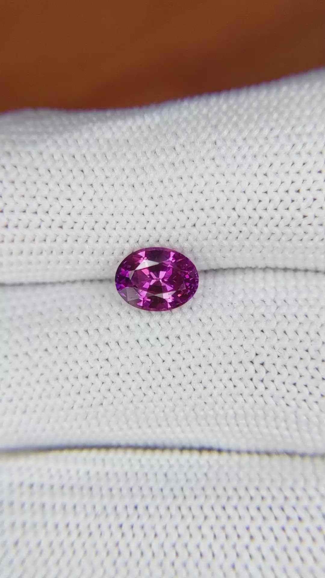 1.49 Ct. Purplish Pink Sapphire from Ceylon (Sri Lanka) Size Video