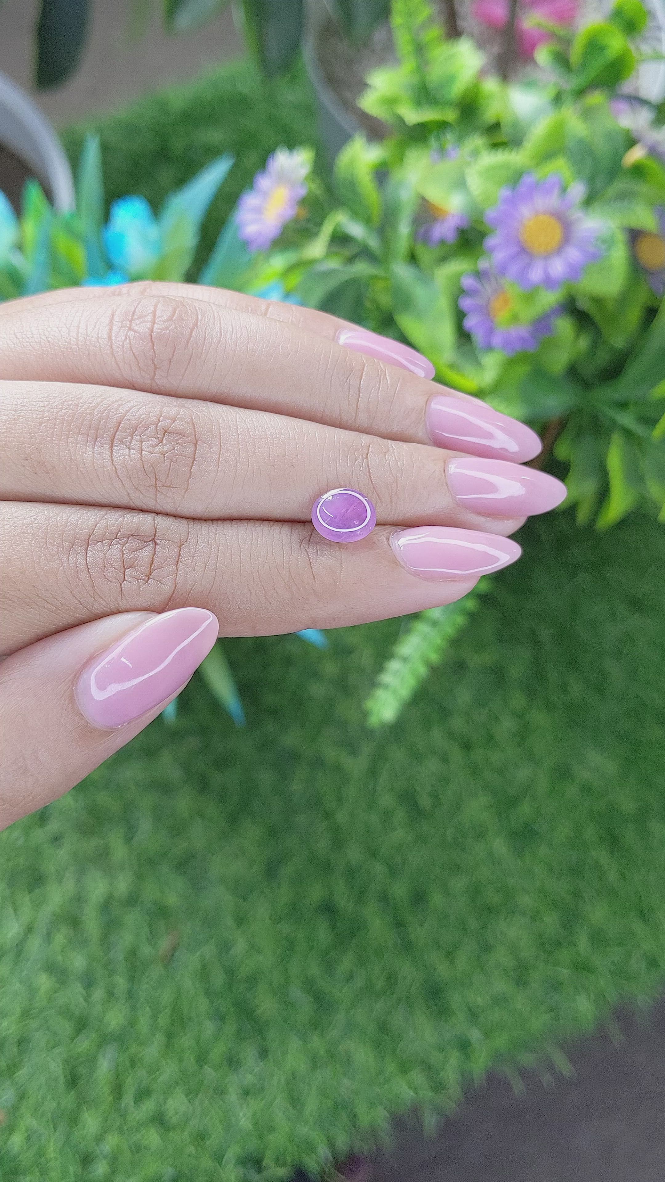 2.51 Ct. Pinkish Purple Star Sapphire from Tanzania Size Video