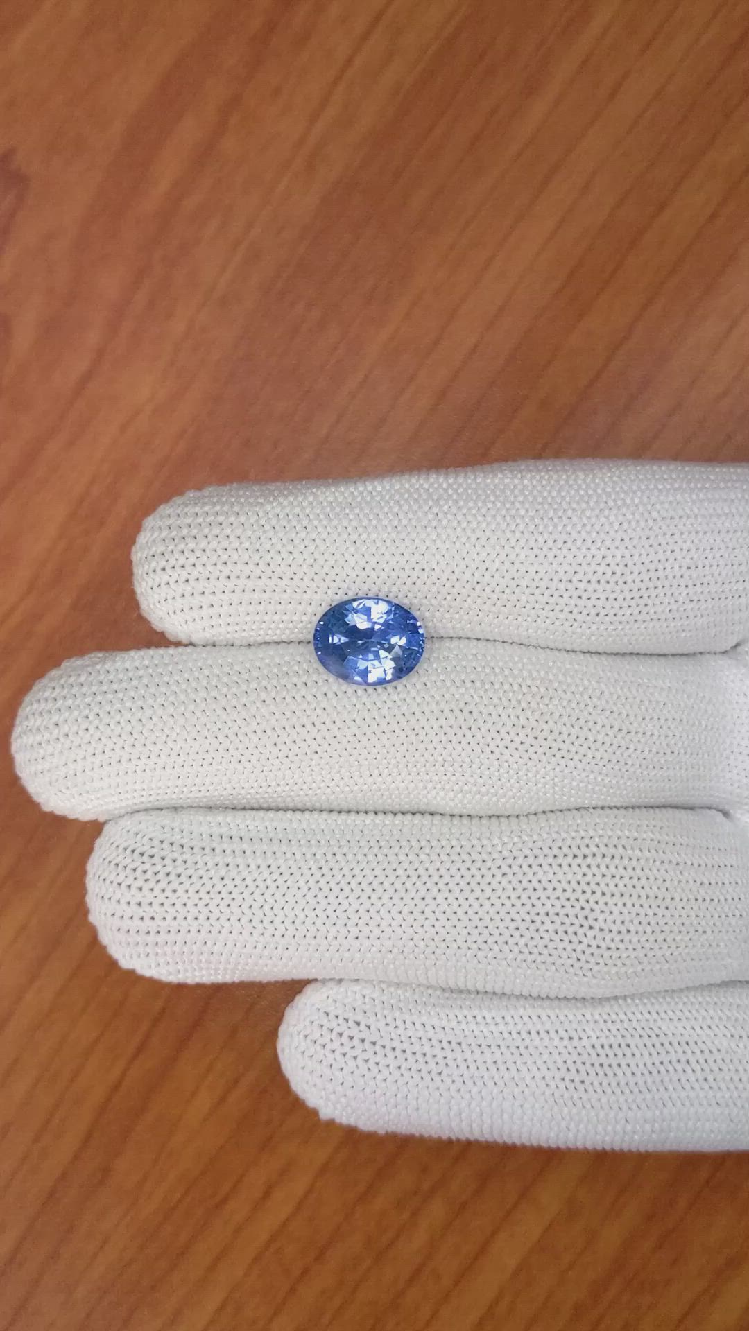 3.49 Ct. Blue Sapphire from Ceylon (Sri Lanka) Size Video