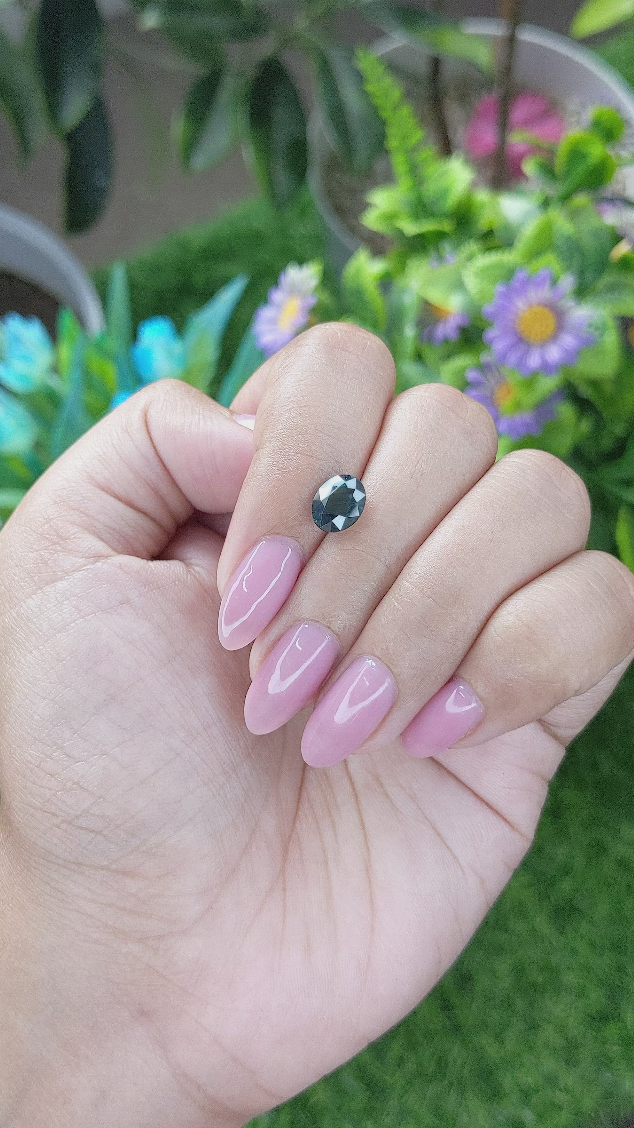 2.06 Ct. Bluish Green Sapphire from Tanzania Size Video