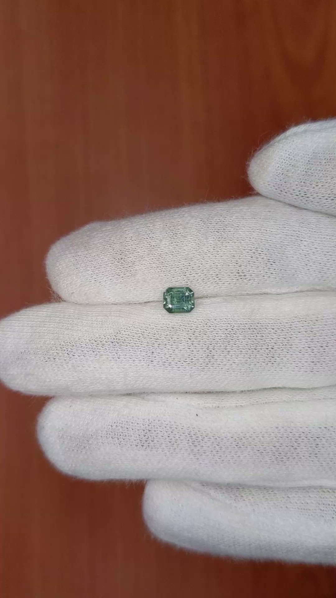 0.70 Ct. Bluish Green Sapphire from Ceylon (Sri Lanka) Size Video