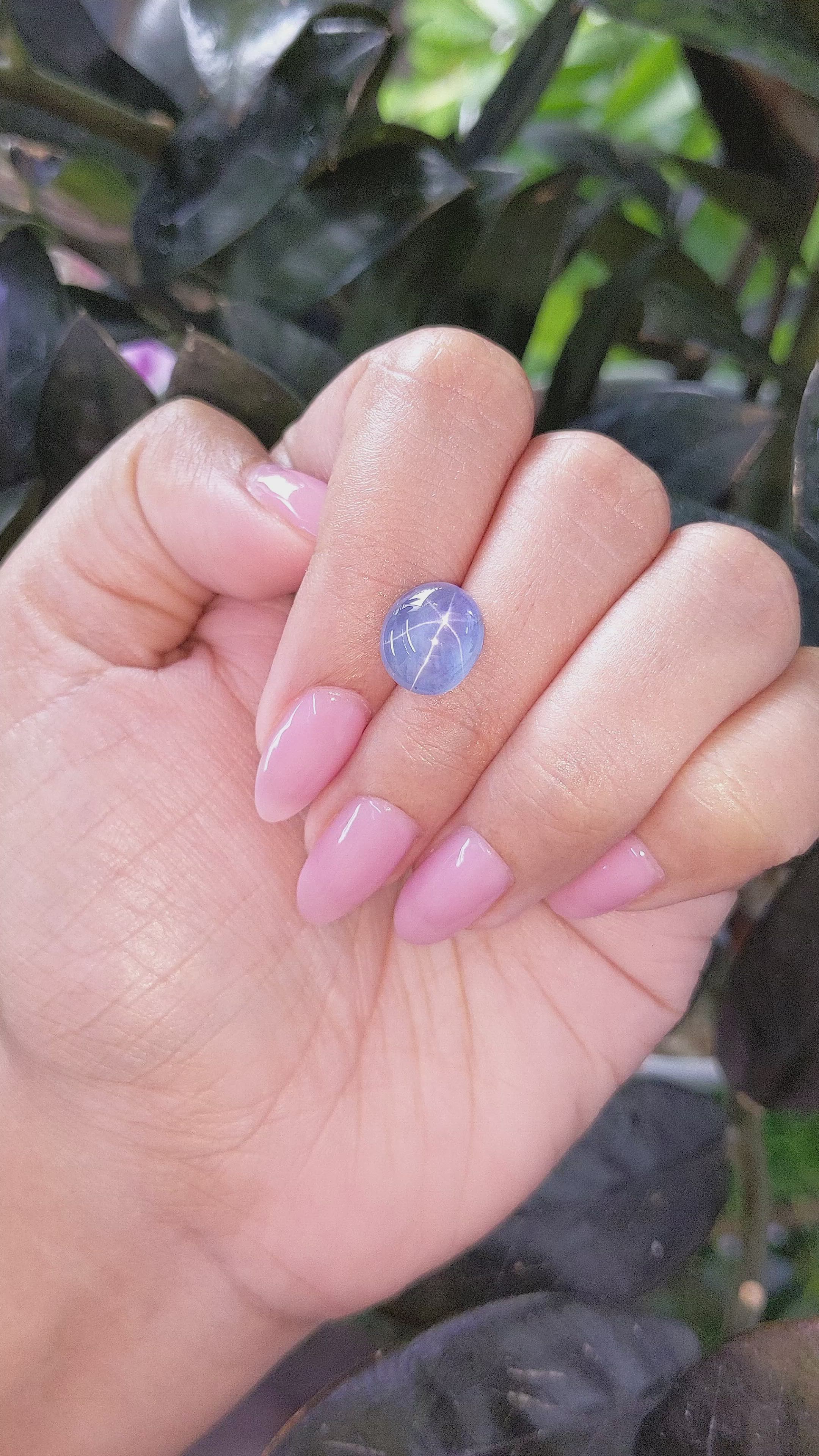 6.69 Ct. Blue Star Sapphire from Tanzania Size Video