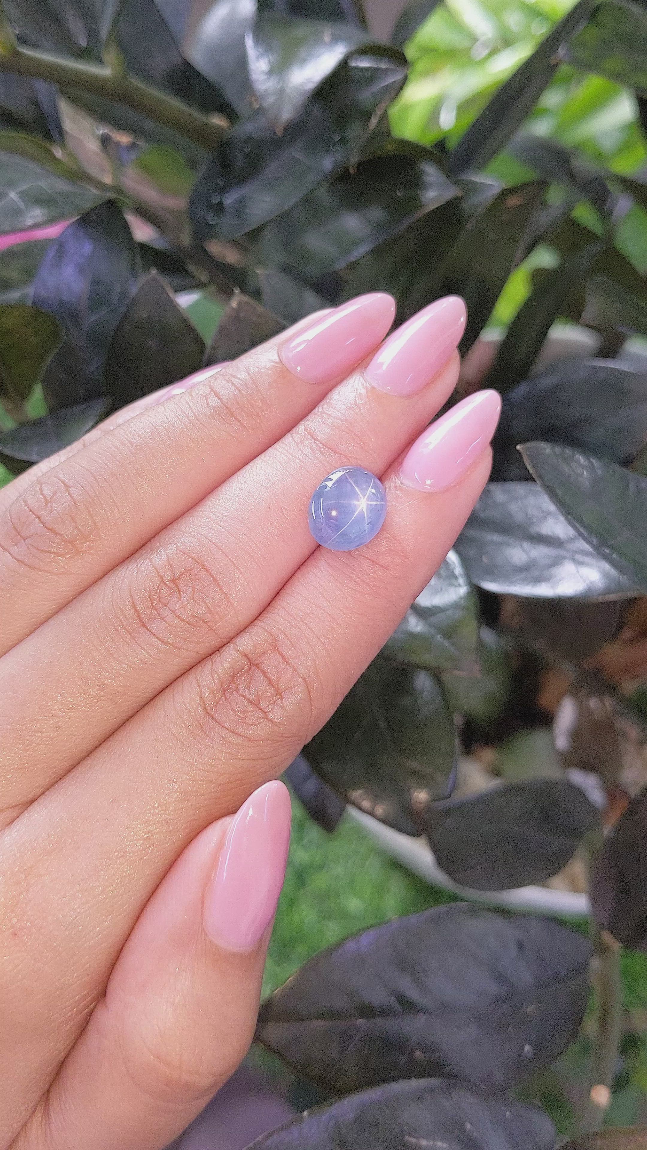 6.69 Ct. Blue Star Sapphire from Tanzania Size Video