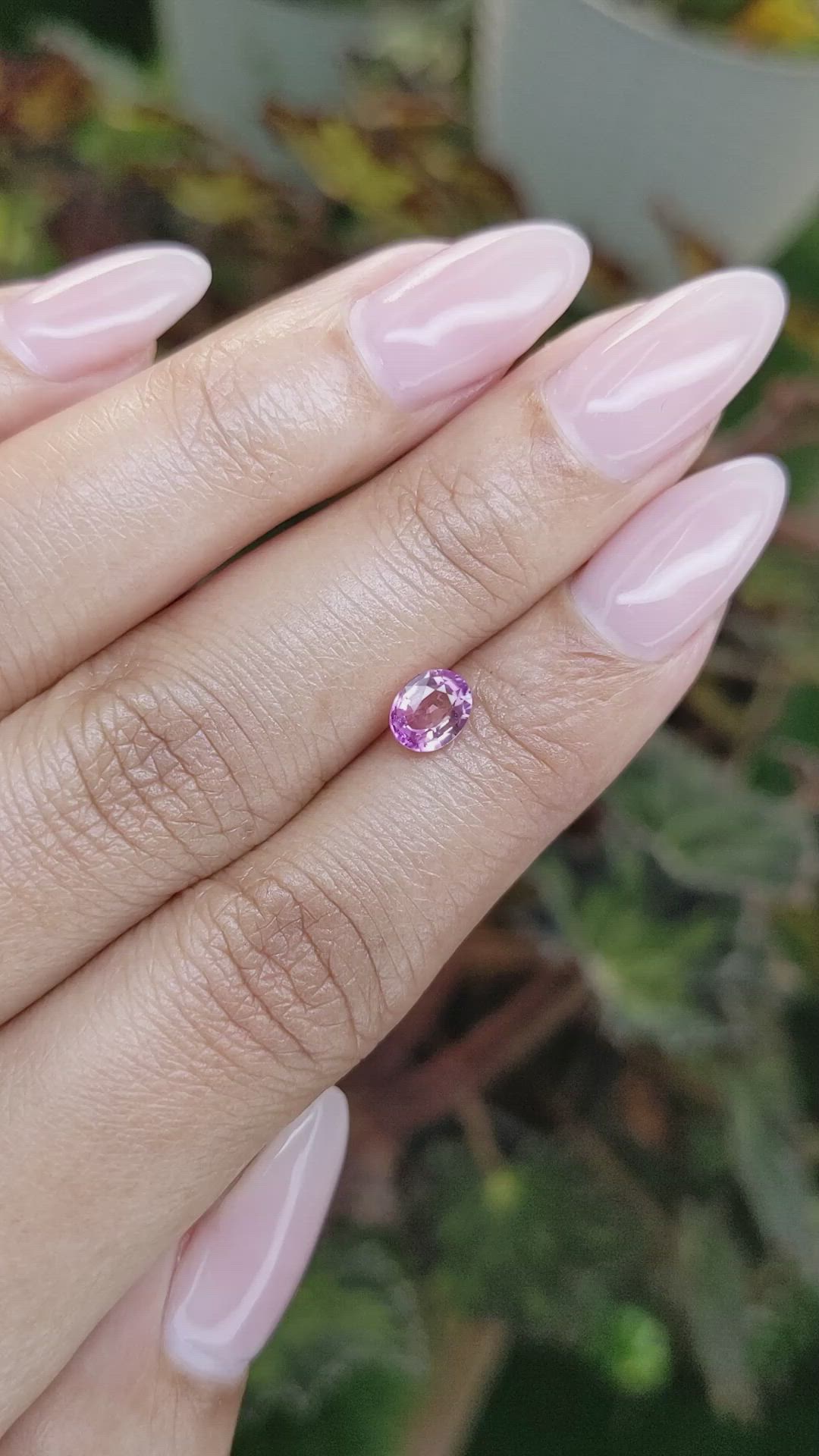 0.81 Ct. Purplish Pink Sapphire from Ceylon (Sri Lanka) Size Video