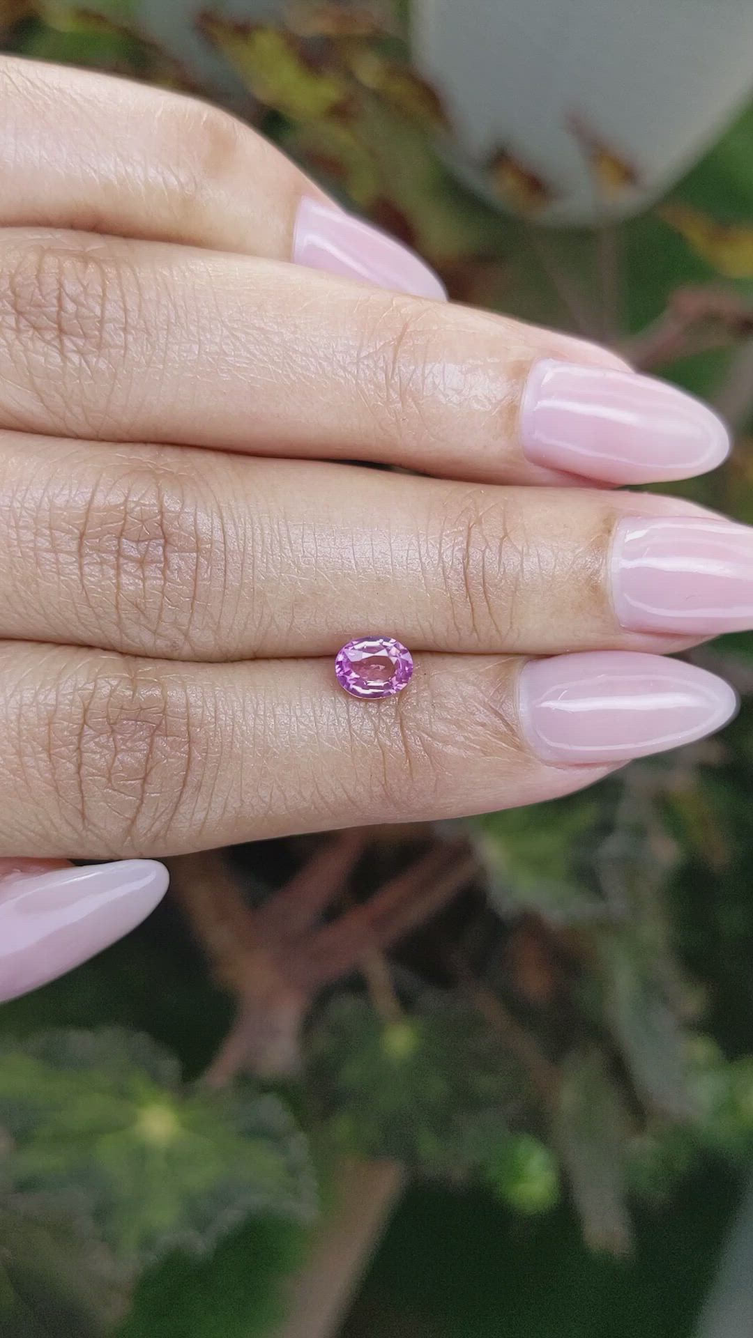 0.81 Ct. Purplish Pink Sapphire from Ceylon (Sri Lanka) Size Video