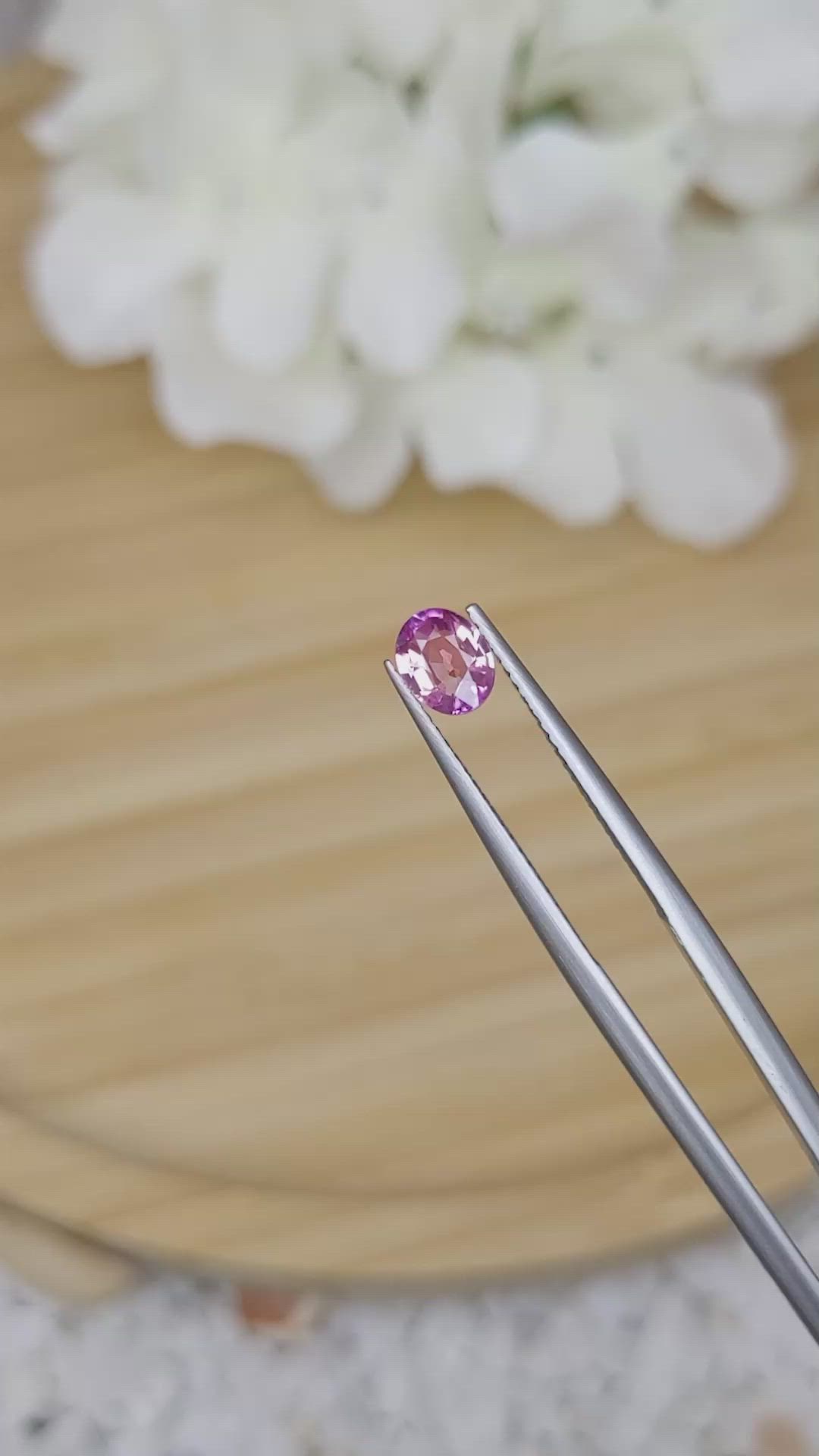 0.81 Ct. Purplish Pink Sapphire from Ceylon (Sri Lanka) Size Video