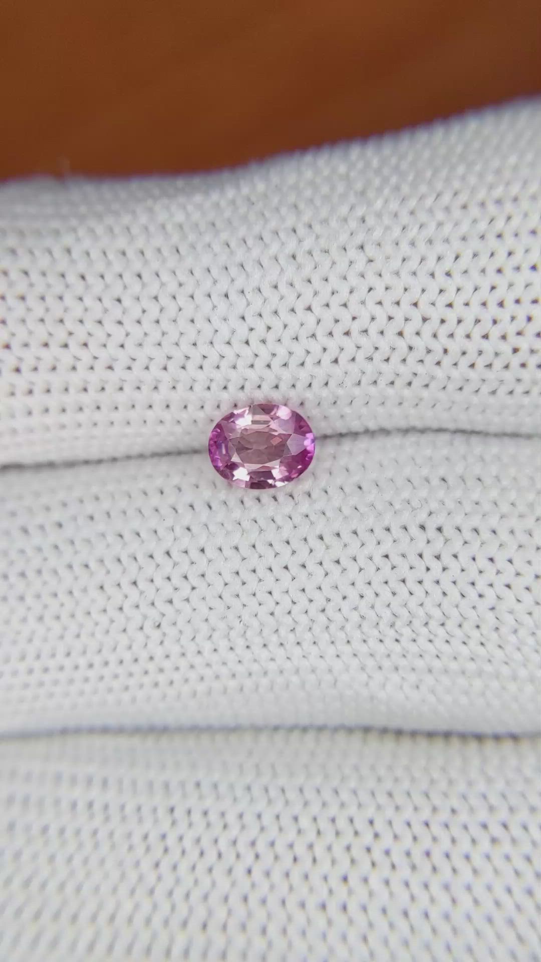 0.81 Ct. Purplish Pink Sapphire from Ceylon (Sri Lanka) Size Video