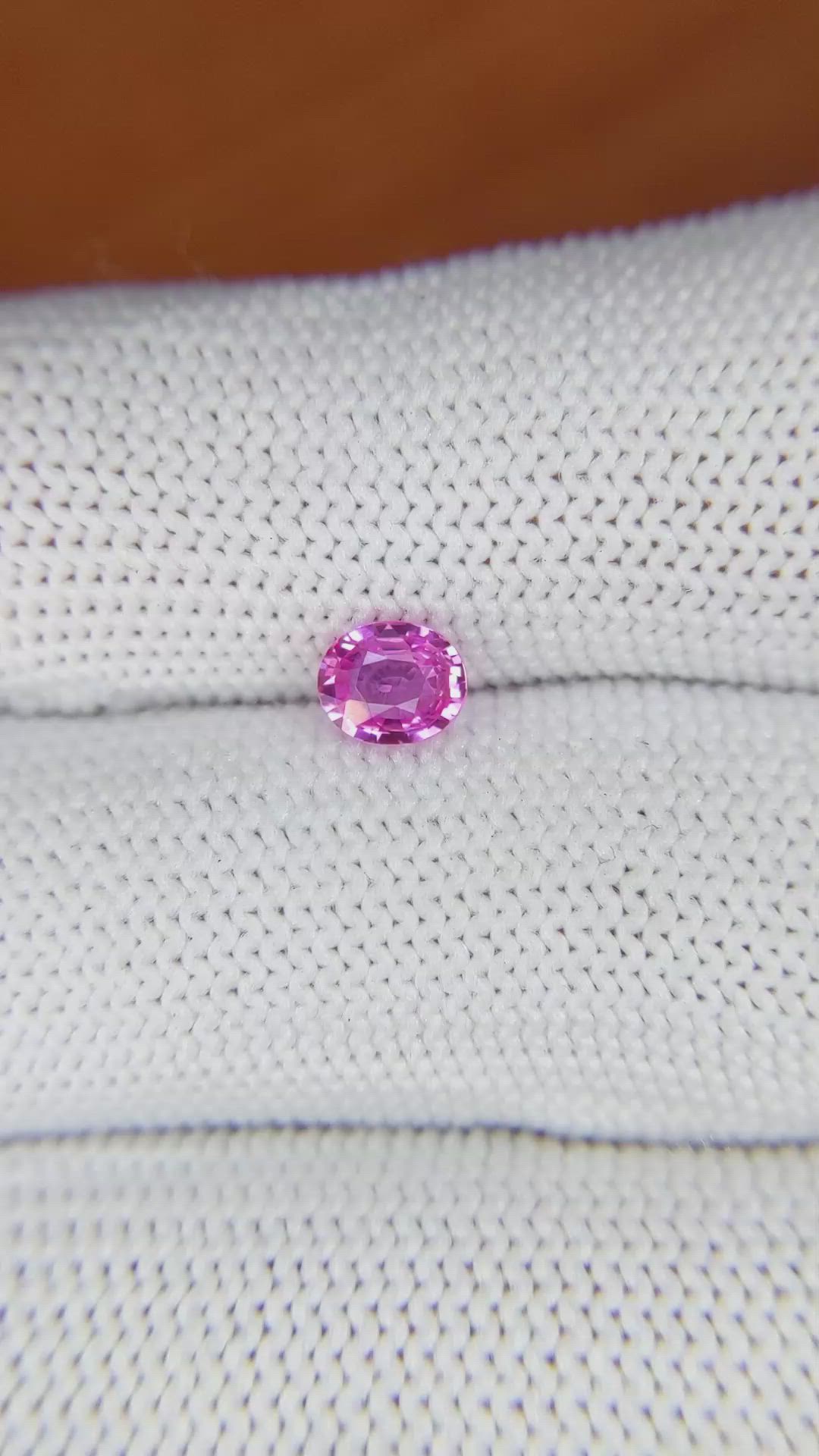 0.63 Ct. Pink Sapphire from Ceylon (Sri Lanka) Size Video