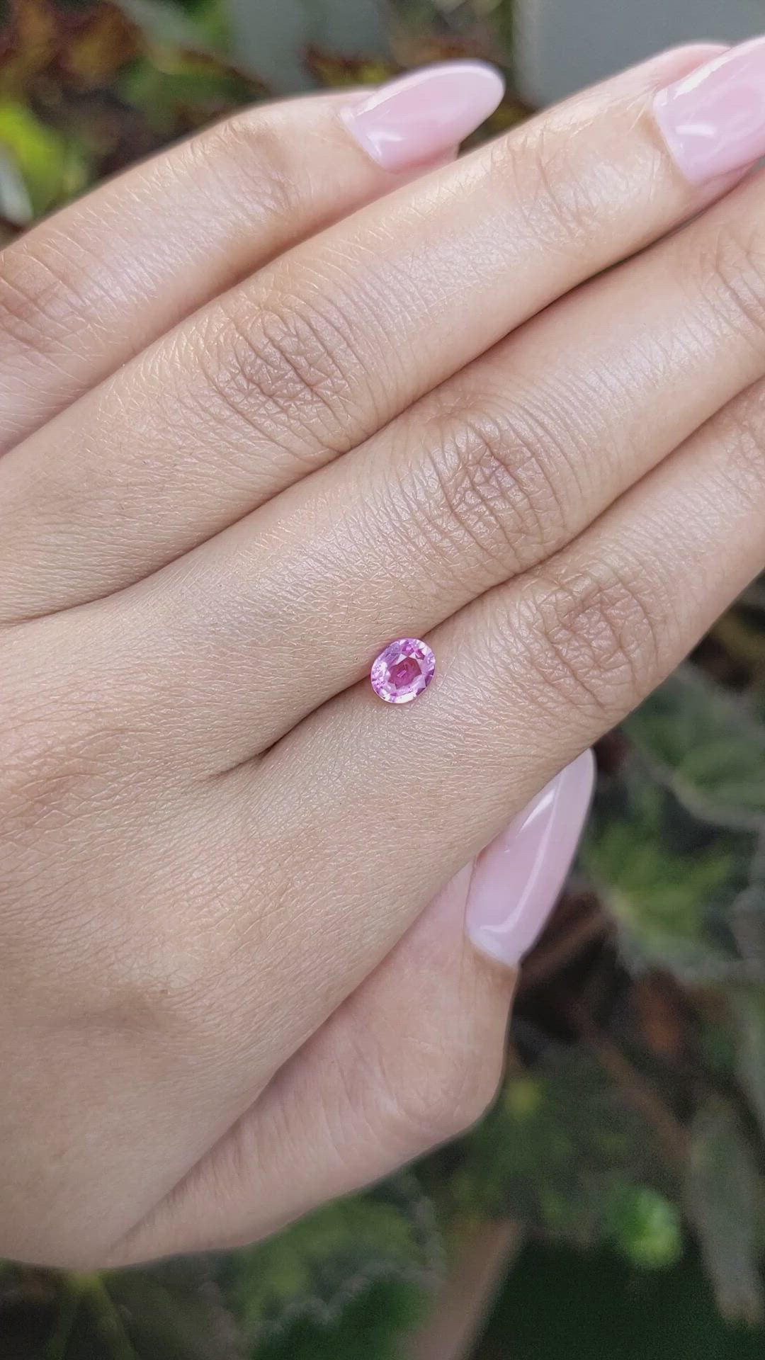 0.63 Ct. Pink Sapphire from Ceylon (Sri Lanka) Size Video