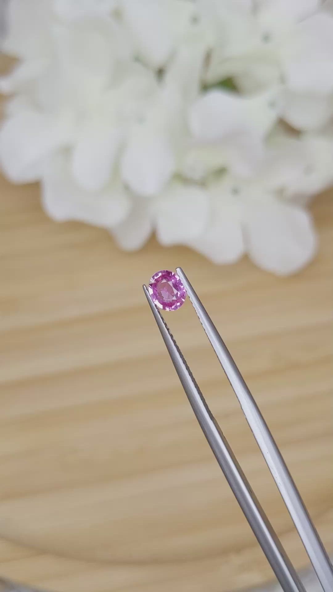 0.63 Ct. Pink Sapphire from Ceylon (Sri Lanka) Size Video