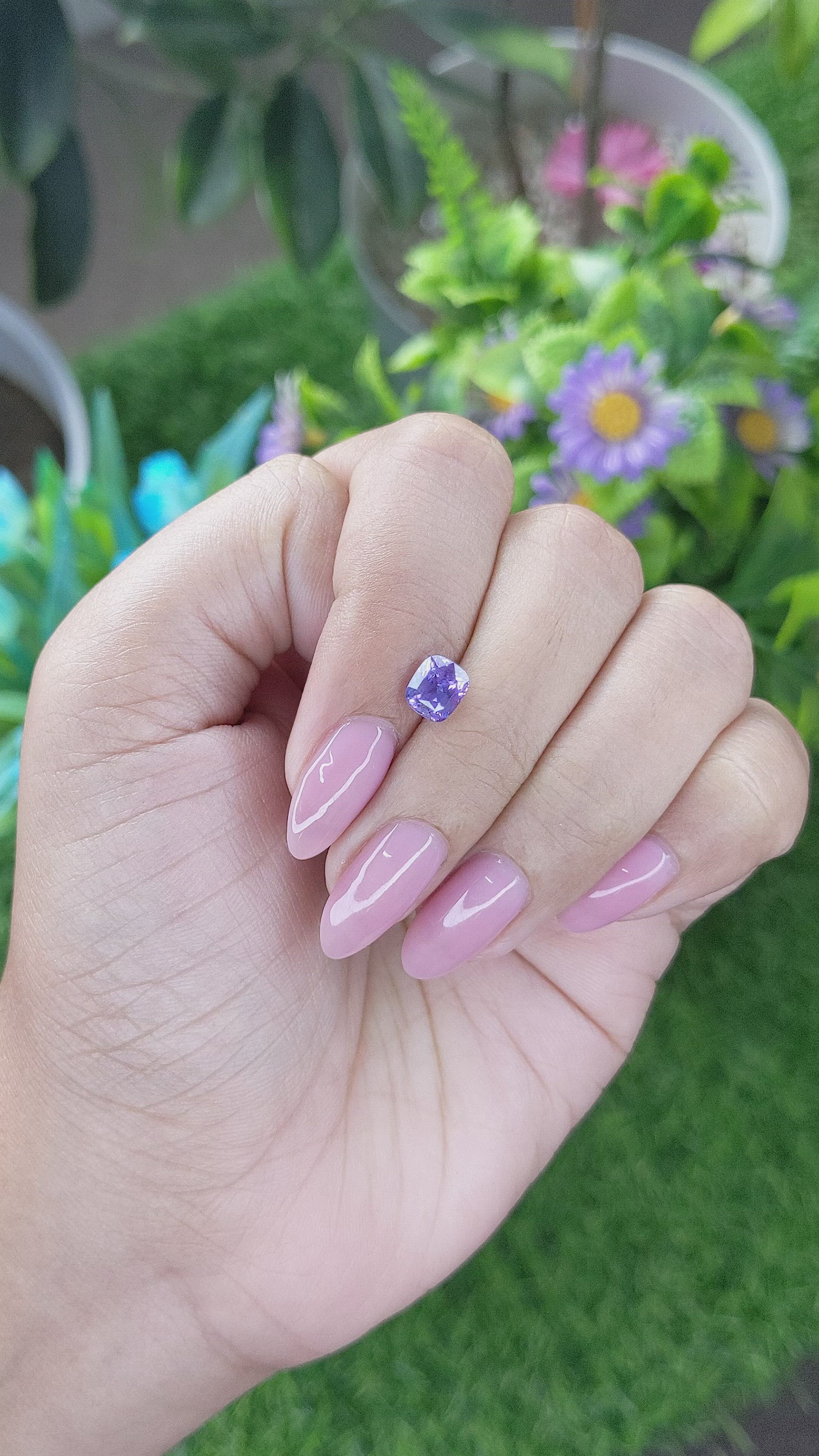 1.25 Ct. Purplish Blue Sapphire from Tanzania Size Video