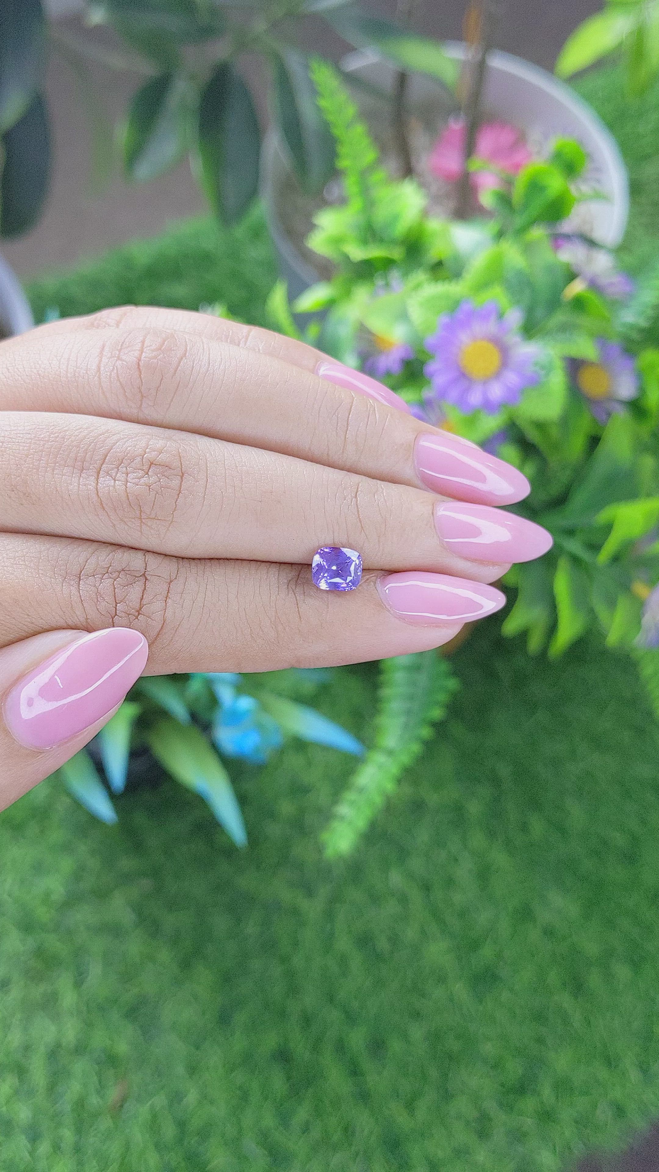 1.25 Ct. Purplish Blue Sapphire from Tanzania Size Video