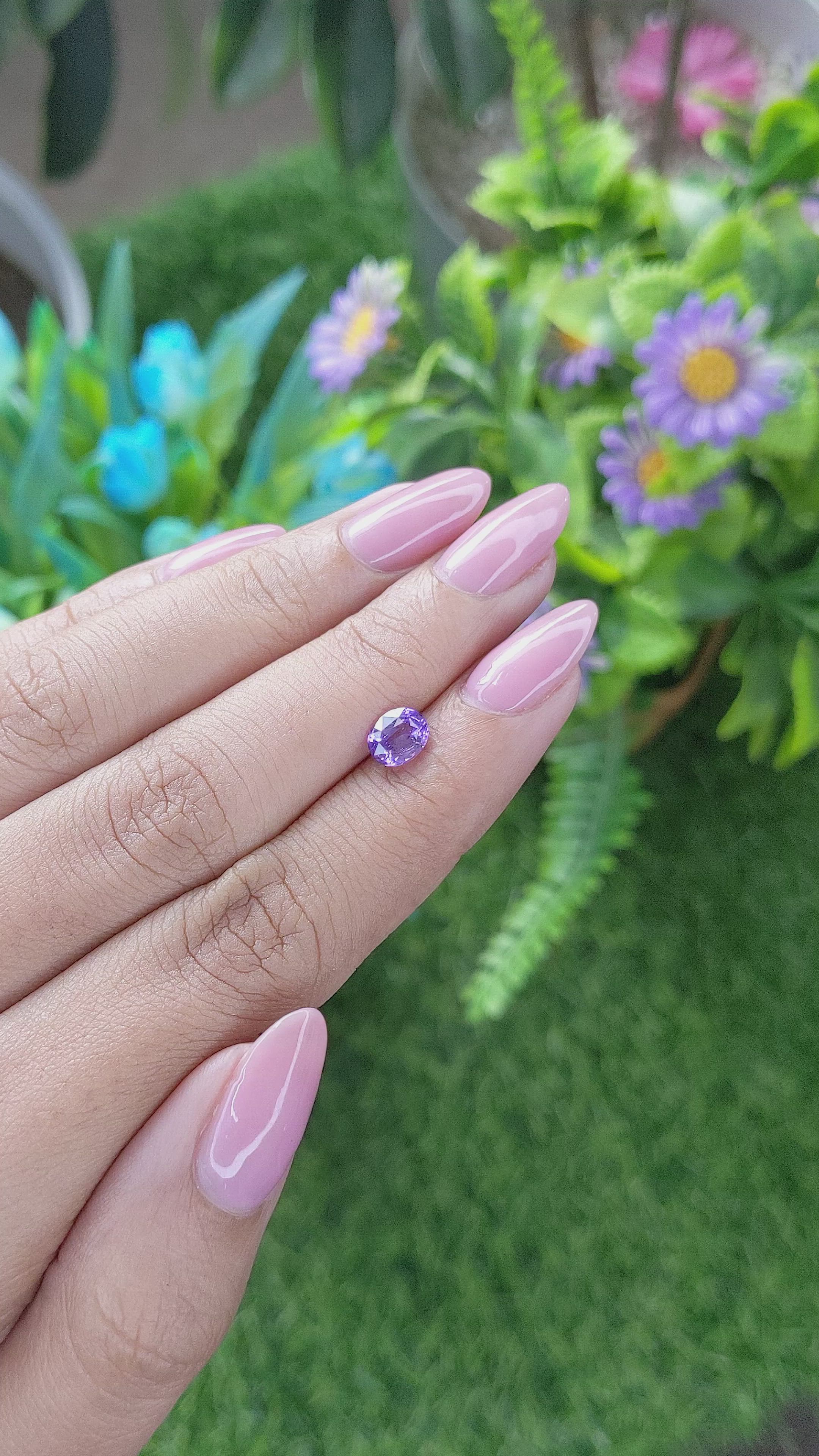 1.04 Ct. Purple Sapphire from Madagascar Size Video