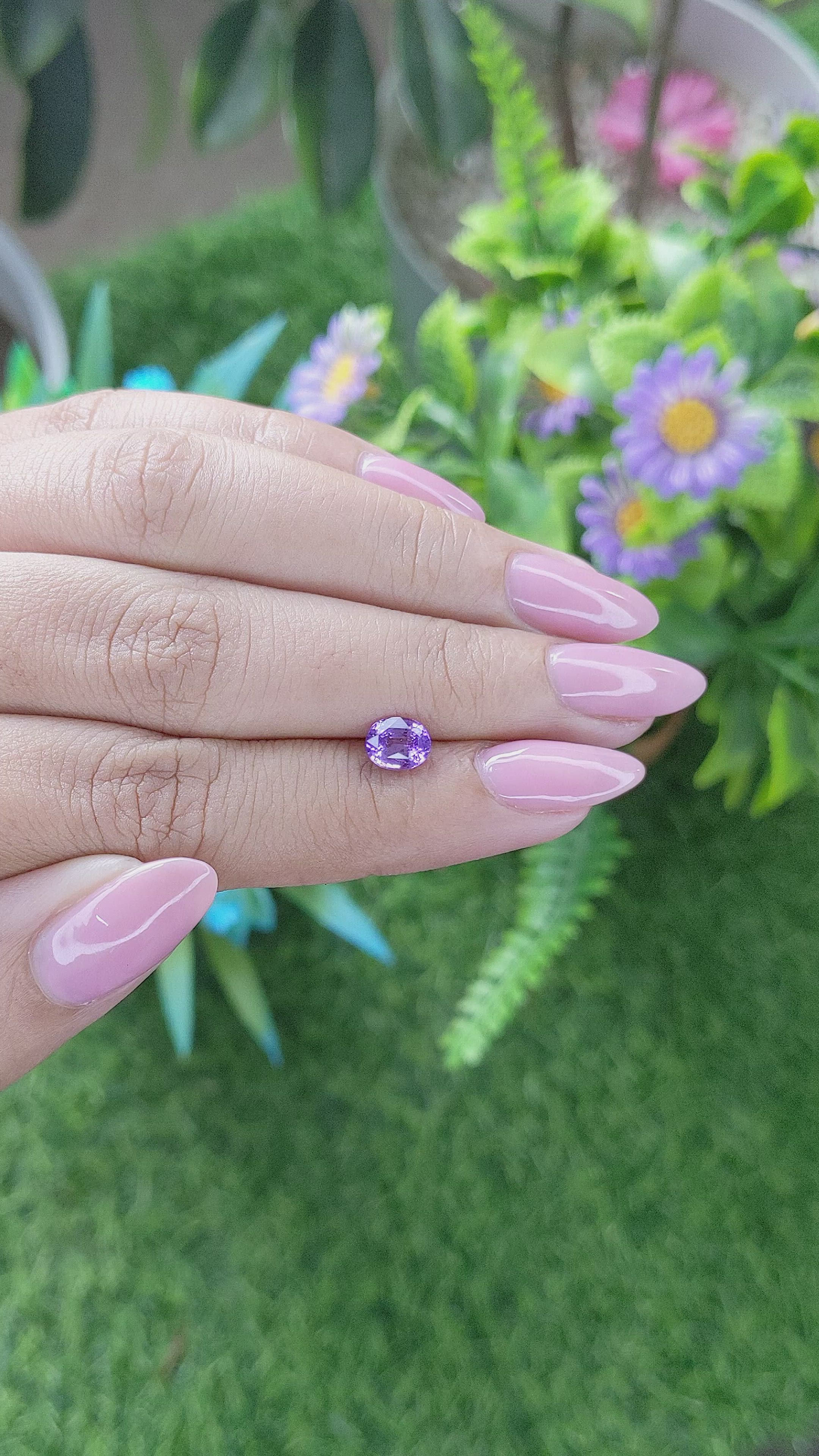 1.04 Ct. Purple Sapphire from Madagascar Size Video