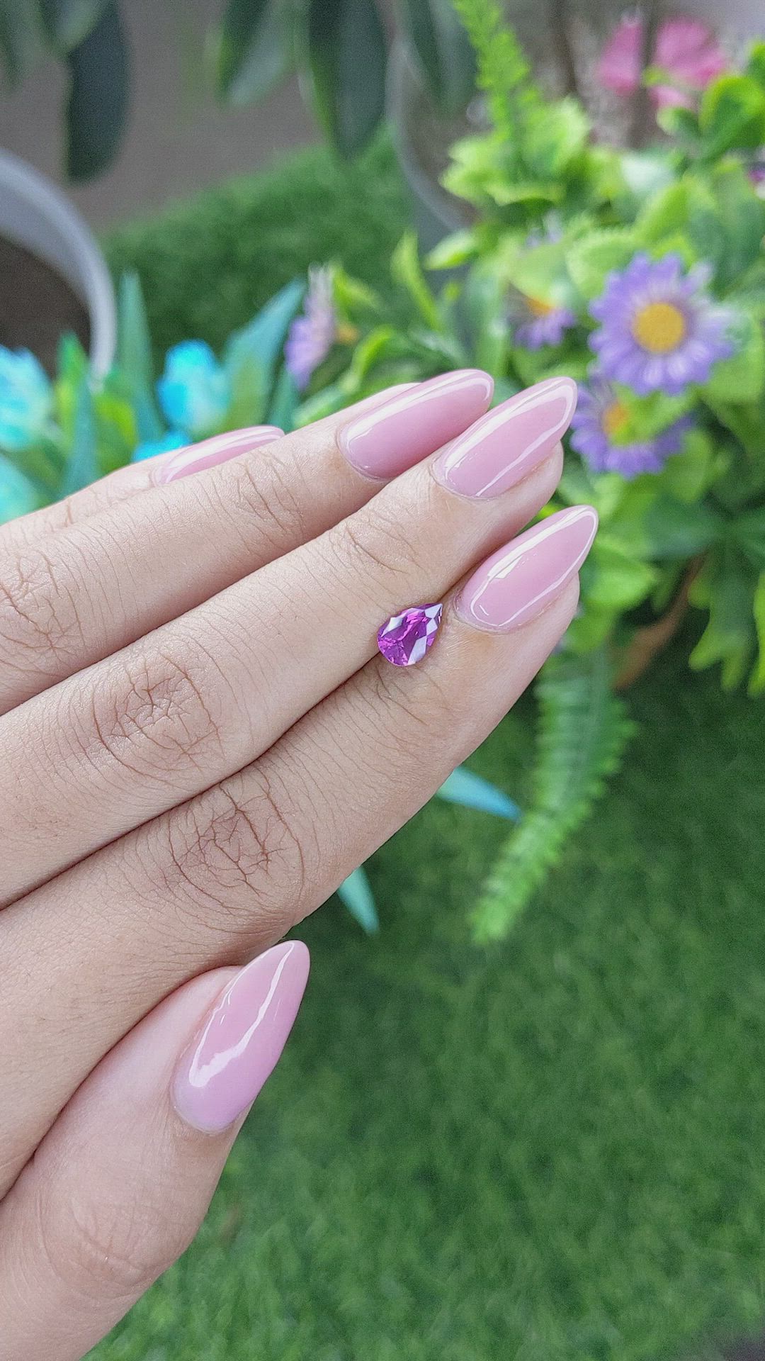 0.86 Ct. Purplish Pink Sapphire from Madagascar Size Video