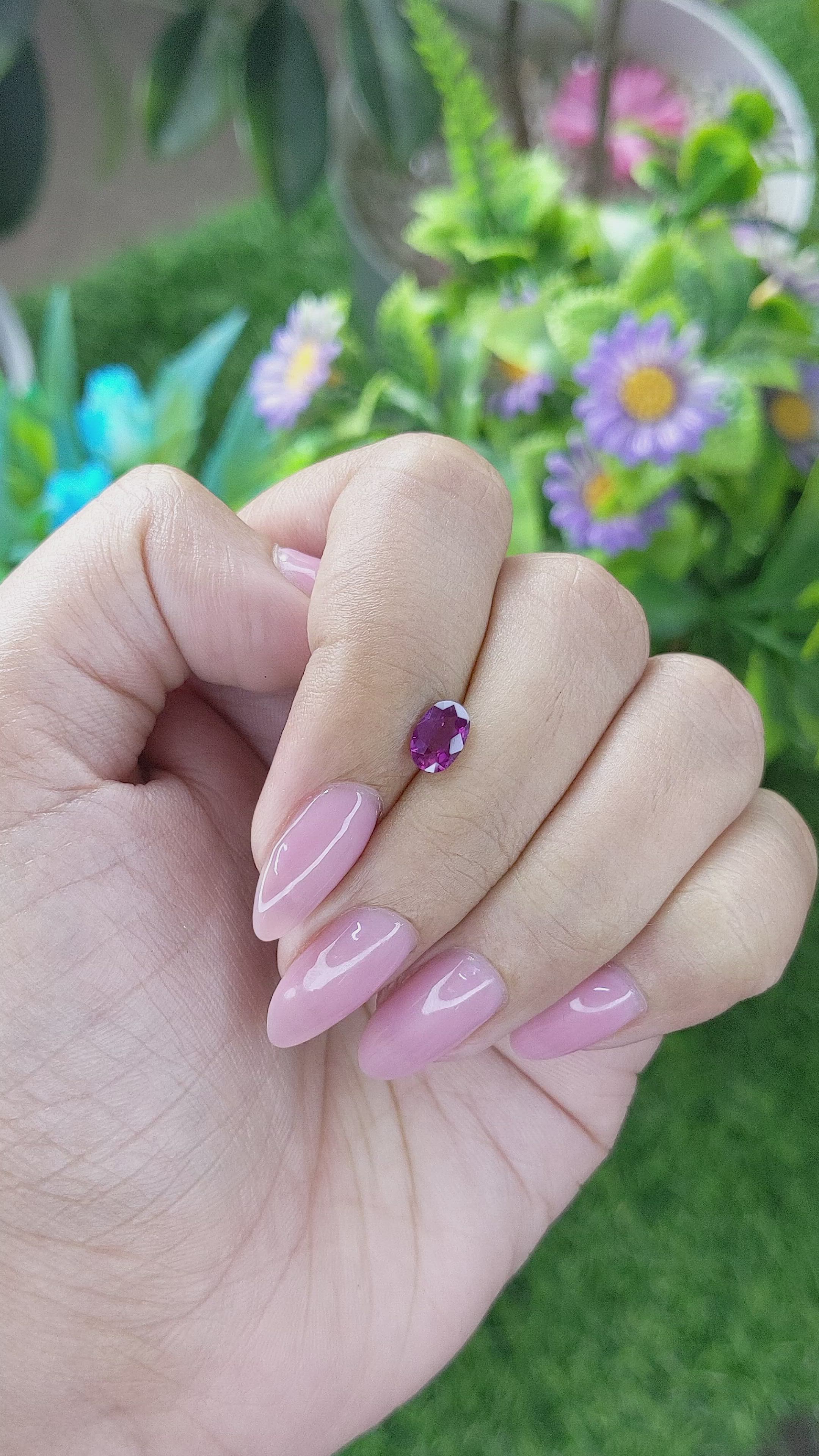 0.83 Ct. Purplish Pink Sapphire from Tanzania Size Video