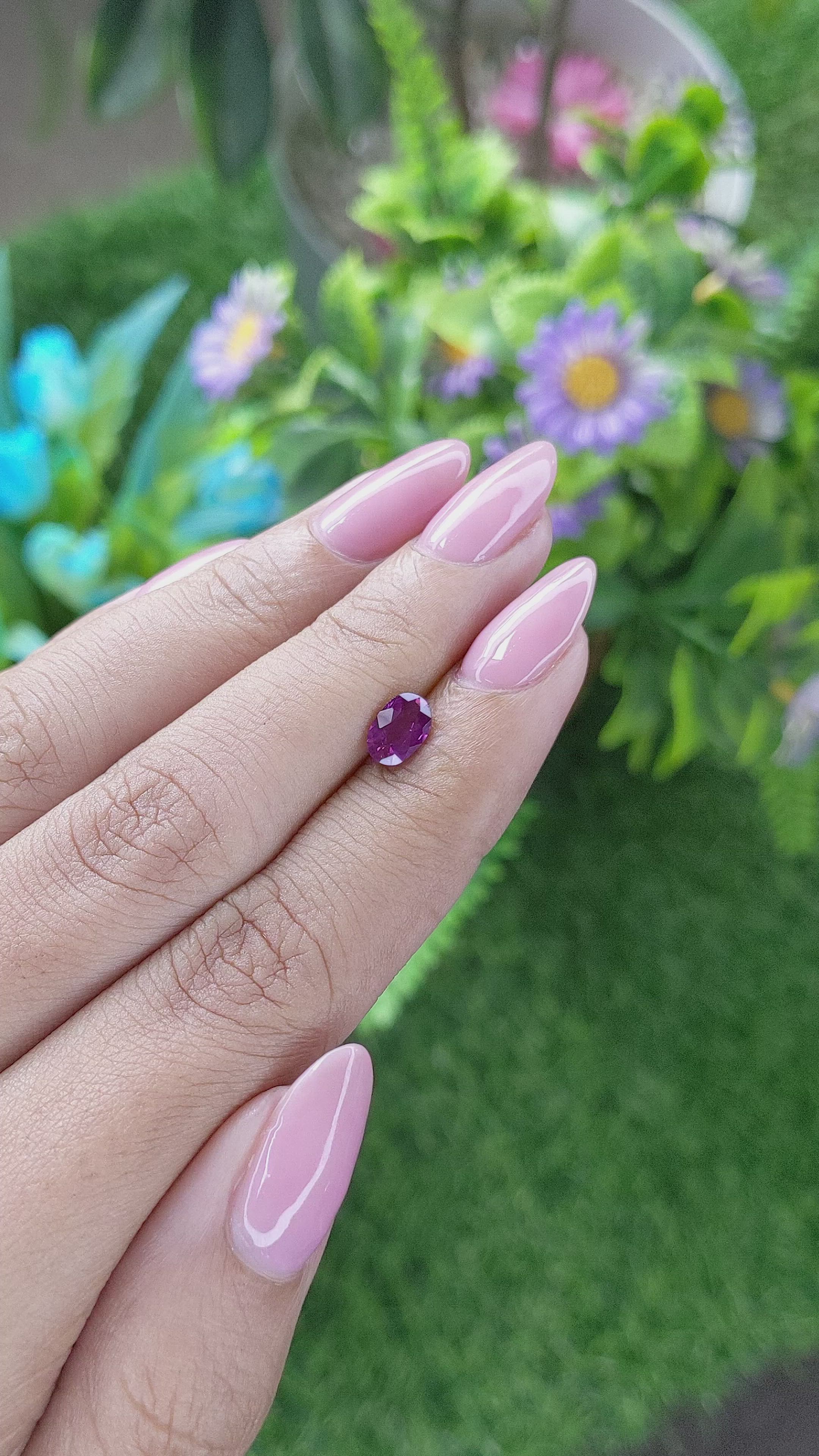 0.83 Ct. Purplish Pink Sapphire from Tanzania Size Video