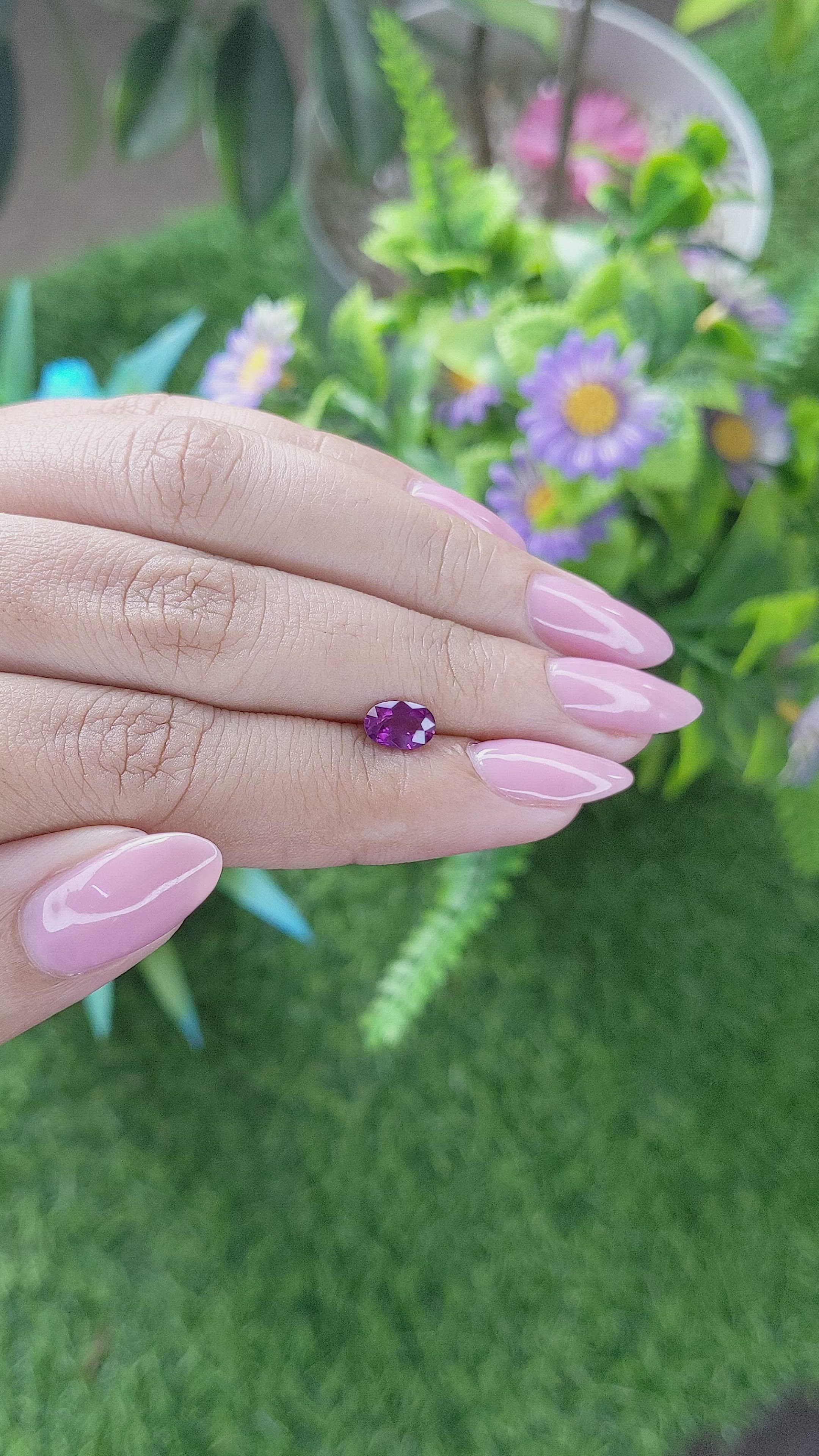 0.83 Ct. Purplish Pink Sapphire from Tanzania Size Video