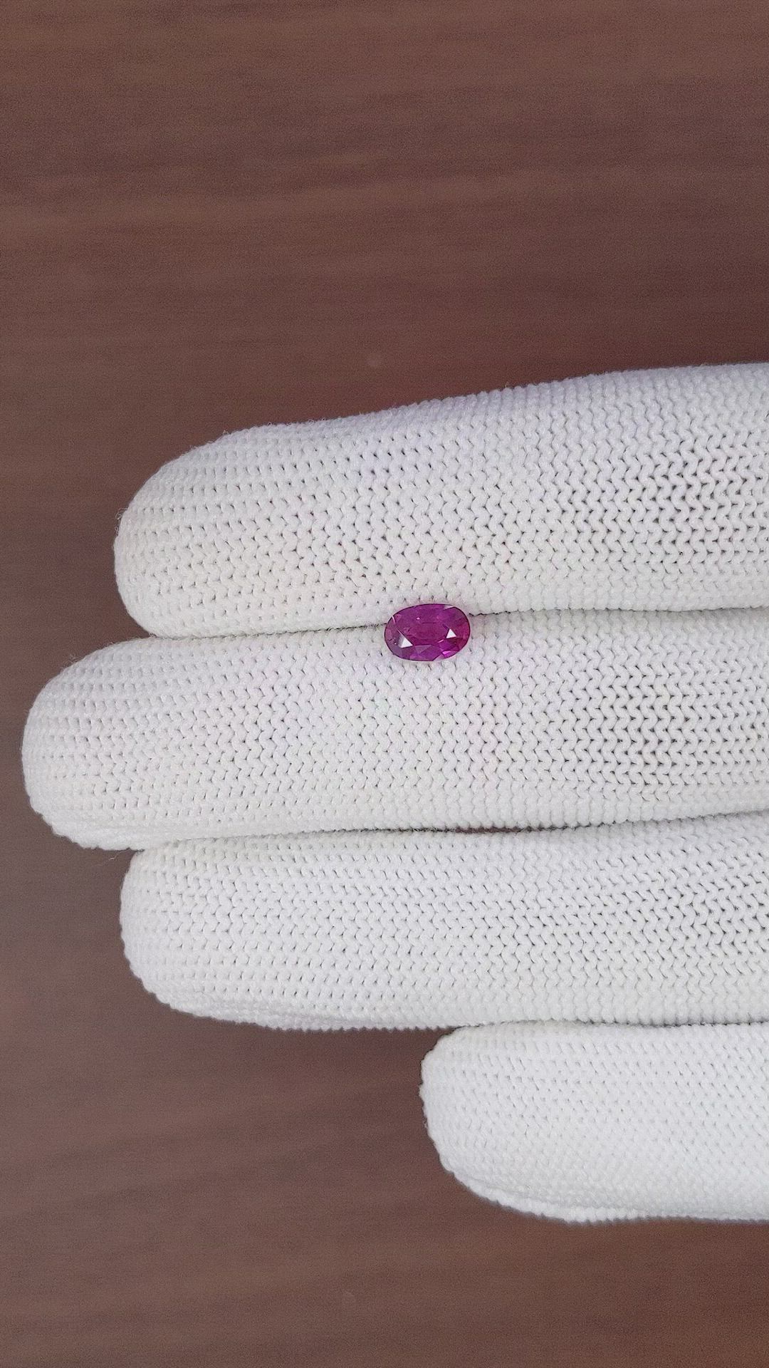 0.83 Ct. Purplish Pink Sapphire from Tanzania Size Video