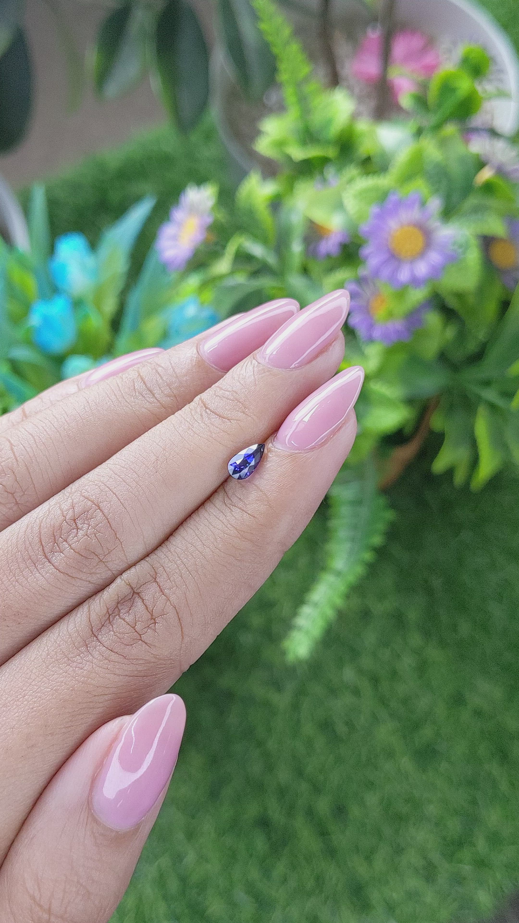 0.52 Ct. Purplish Blue Sapphire from Tanzania Size Video